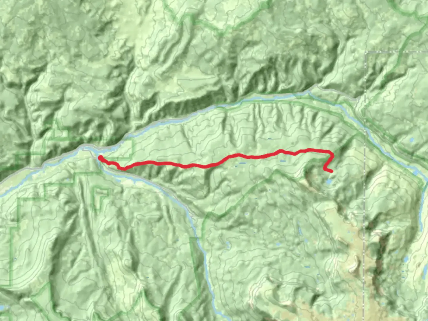 An image depicting the trail Big Ridge Trail and its surrounding area.
