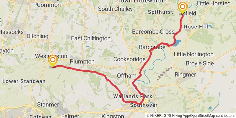 Castles of Sussex Walk stage 10 Map
