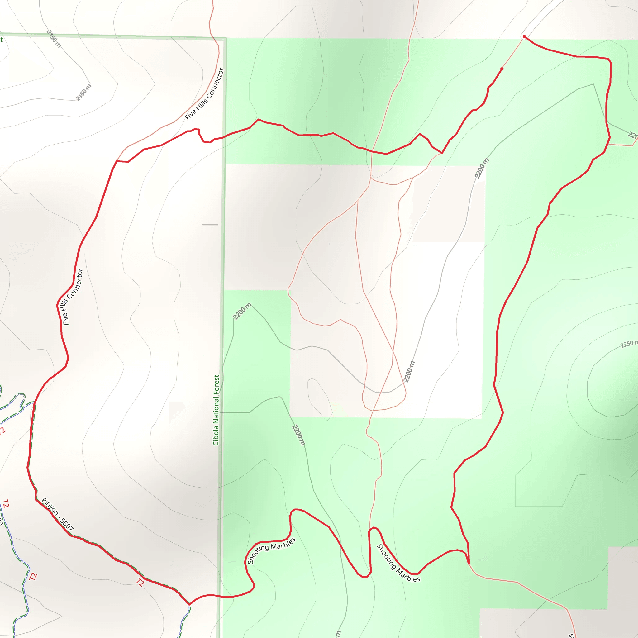 Five Hills Connector Loop mobile static map