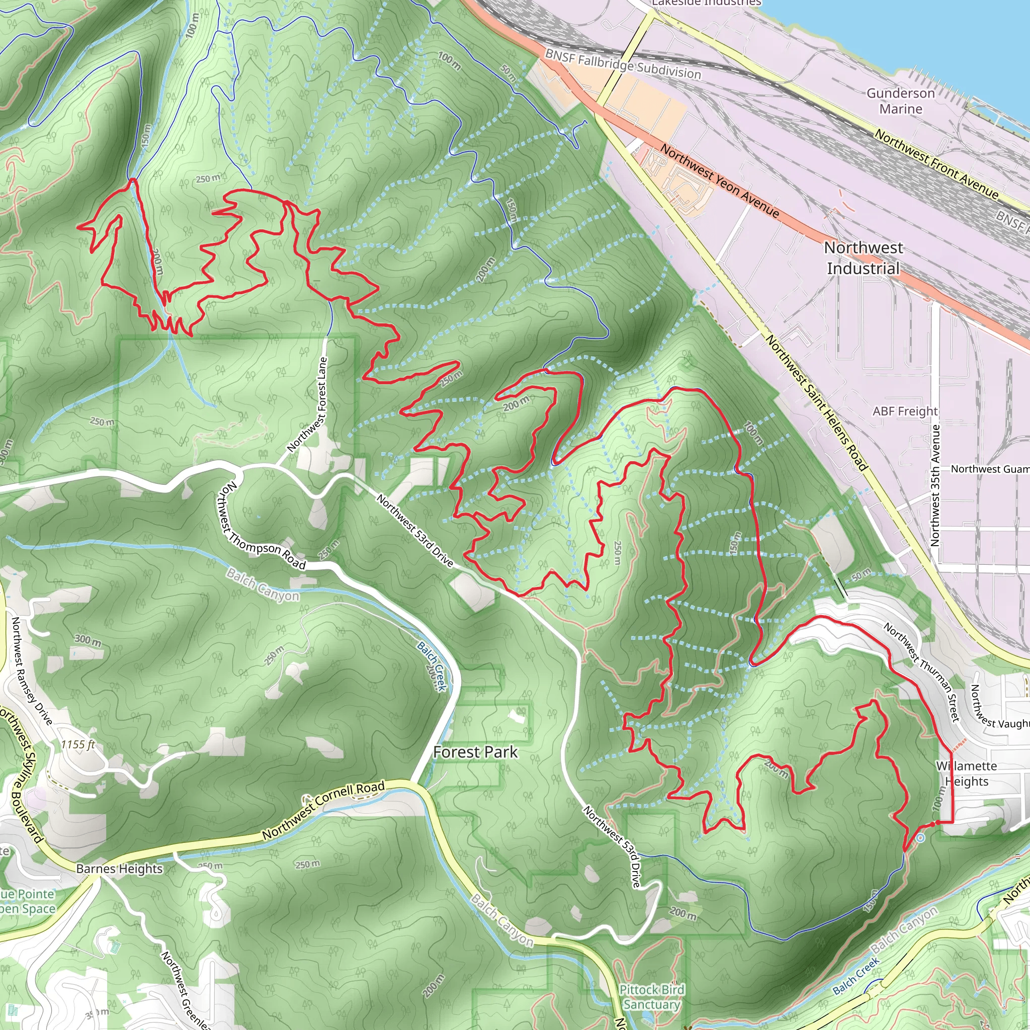 Wildwood, Nature and Northwest Leif Erikson Drive Loop Trail mobile static map