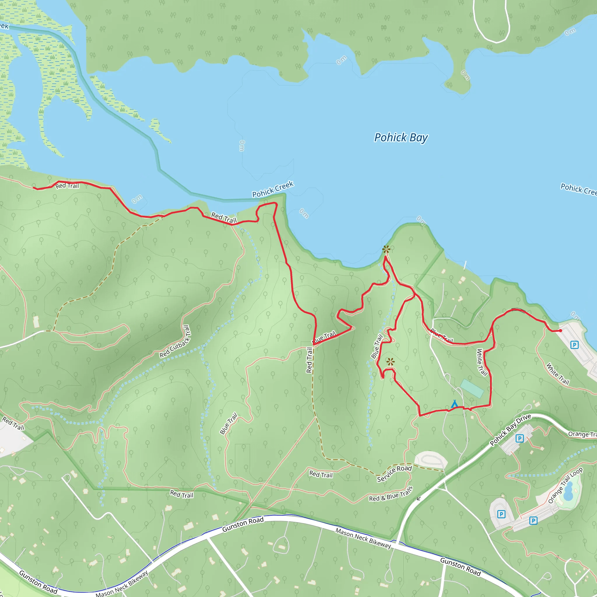 White and Blue Trail - Pohick Bay mobile static map