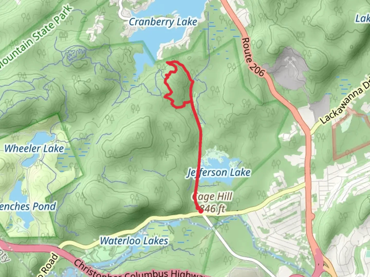 An image depicting the trail Sussex Branch and Iron Mine Loop Trail and its surrounding area.