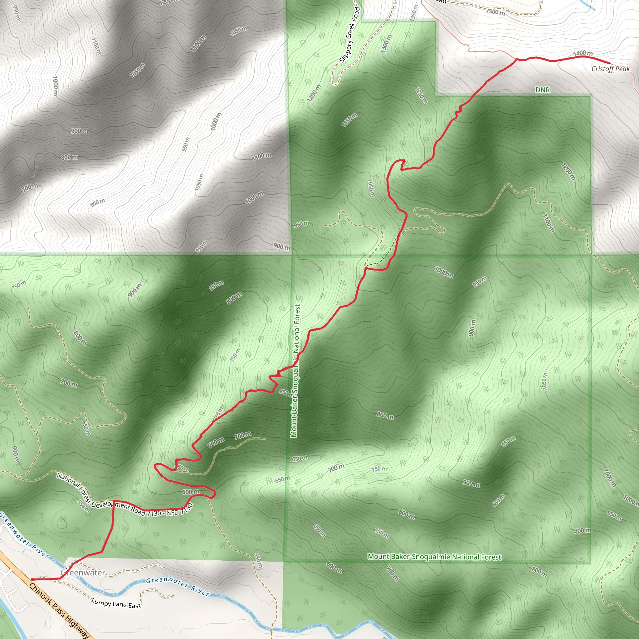 Cristoff Peak via Christoff Trail mobile static map