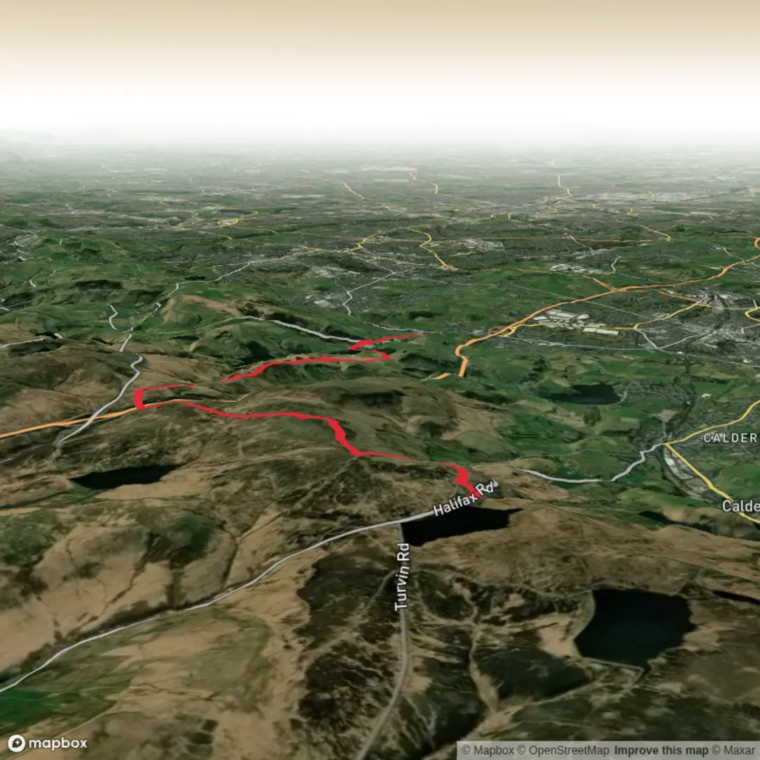 An image depicting the trail Whitehouse to newhey met and its surrounding area.