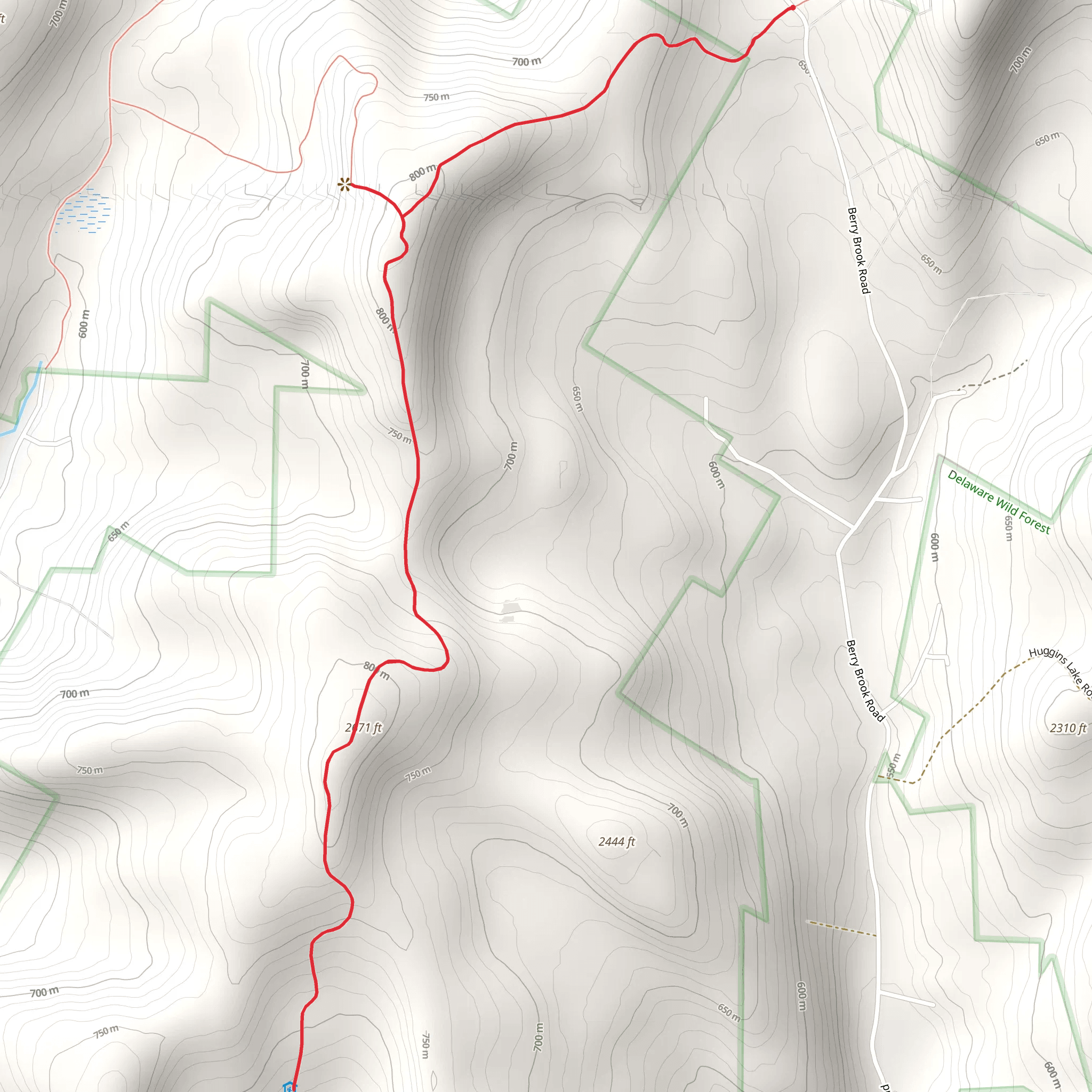 Pelnor Hollow Trail from Holliday Brook Road mobile static map