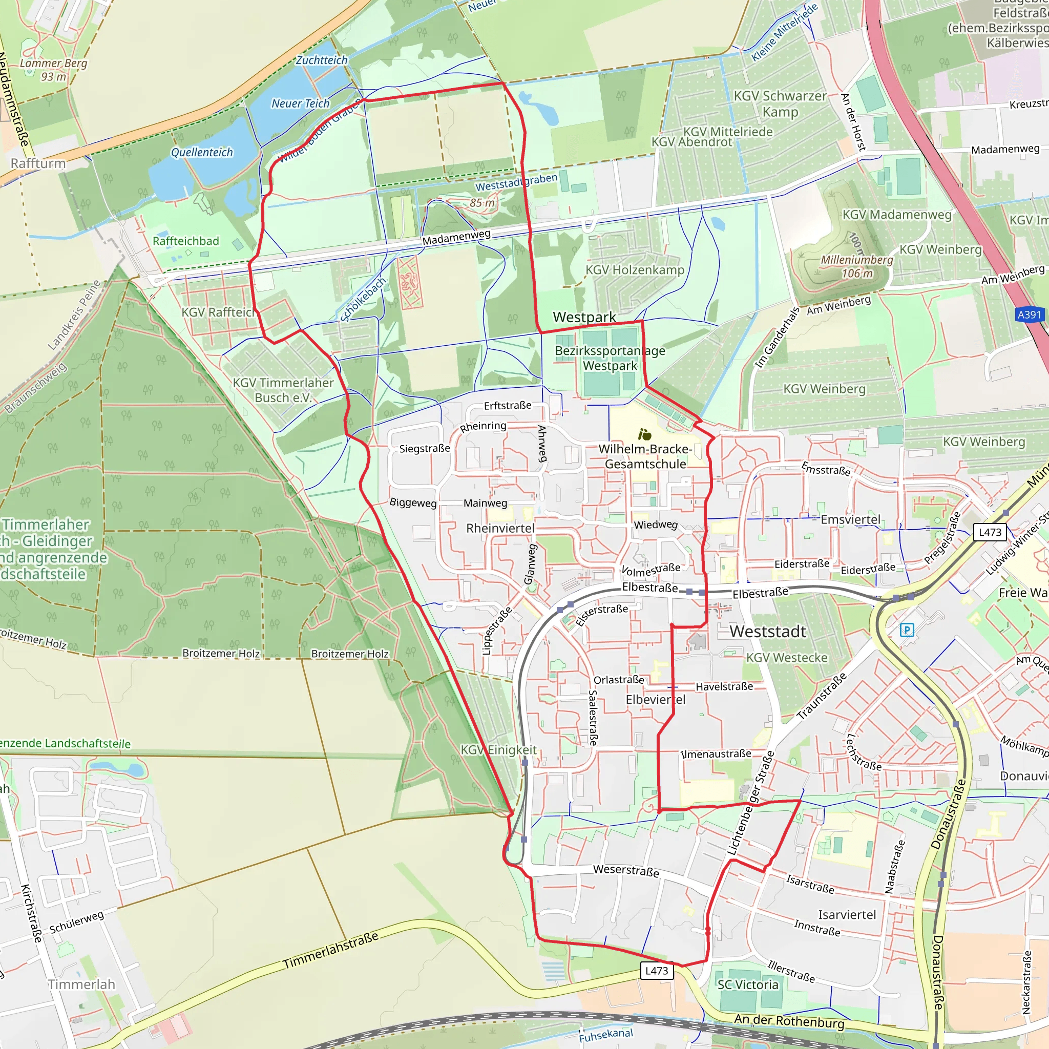 Weststadt Loop mobile static map
