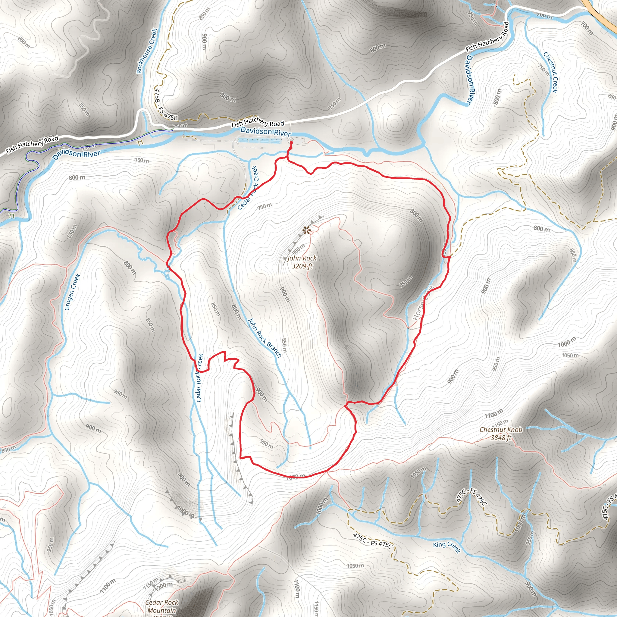 Cat Gap Loop Trail mobile static map