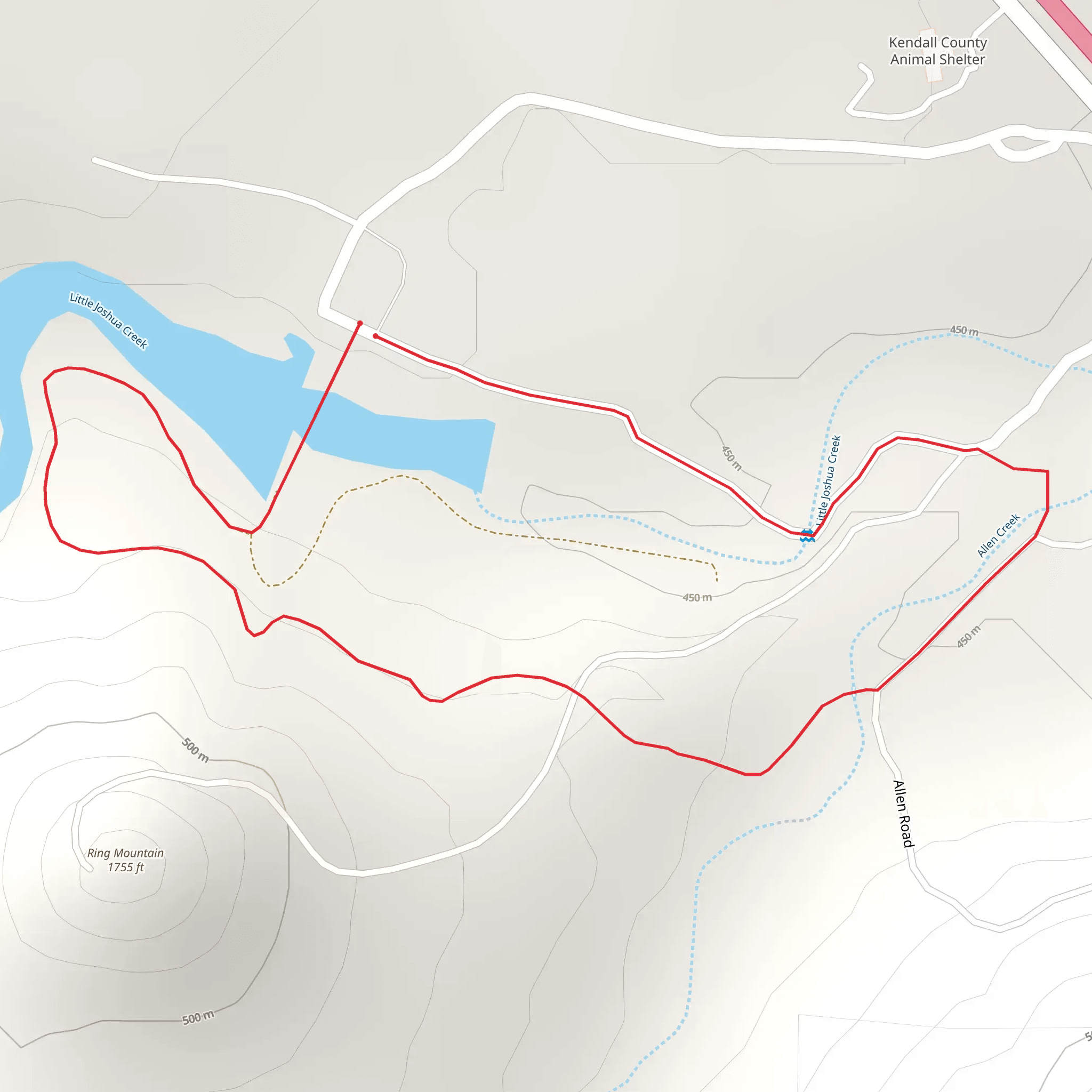 Little Joshua Creek and Allen Creek Loop mobile static map