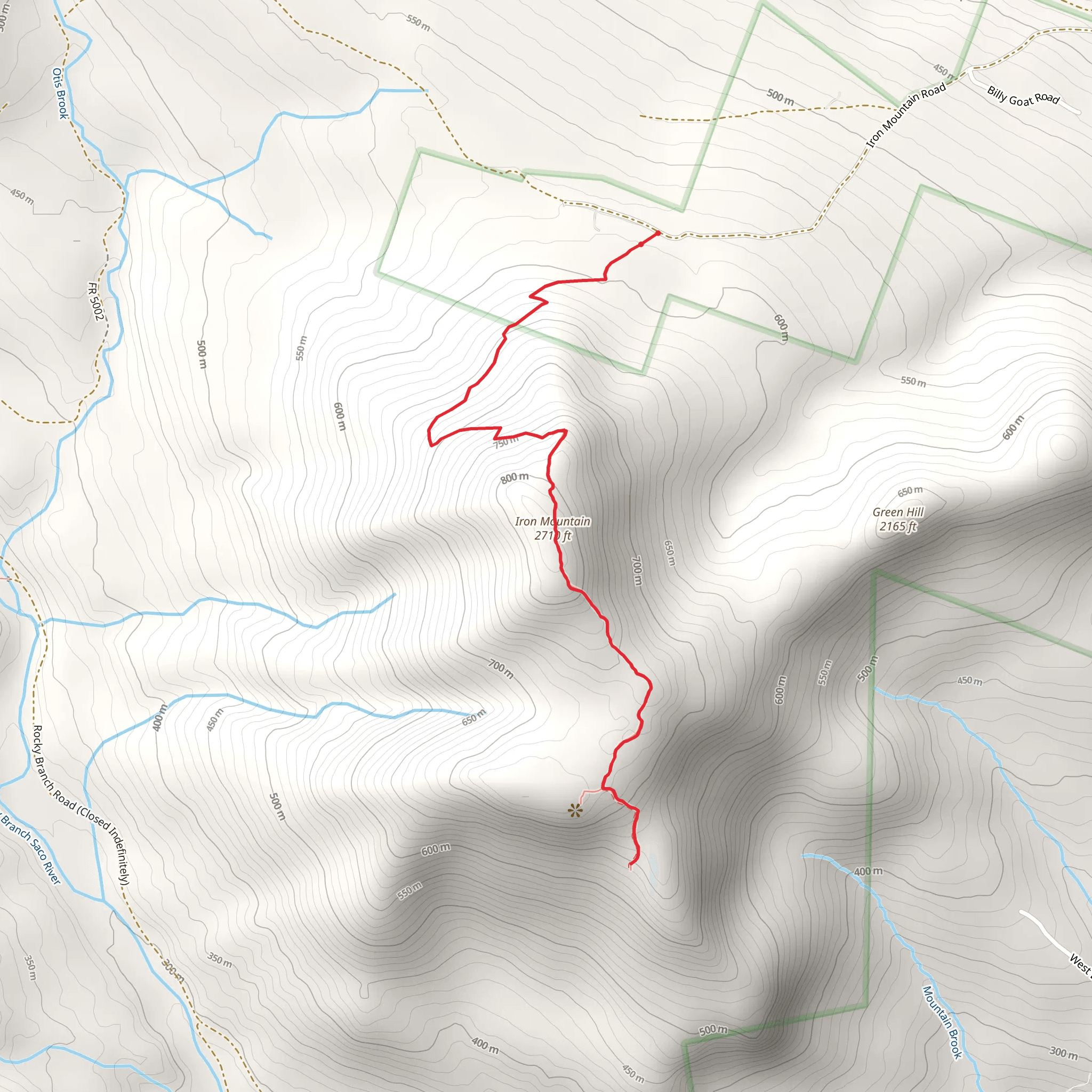 Iron Mountain Trail mobile static map