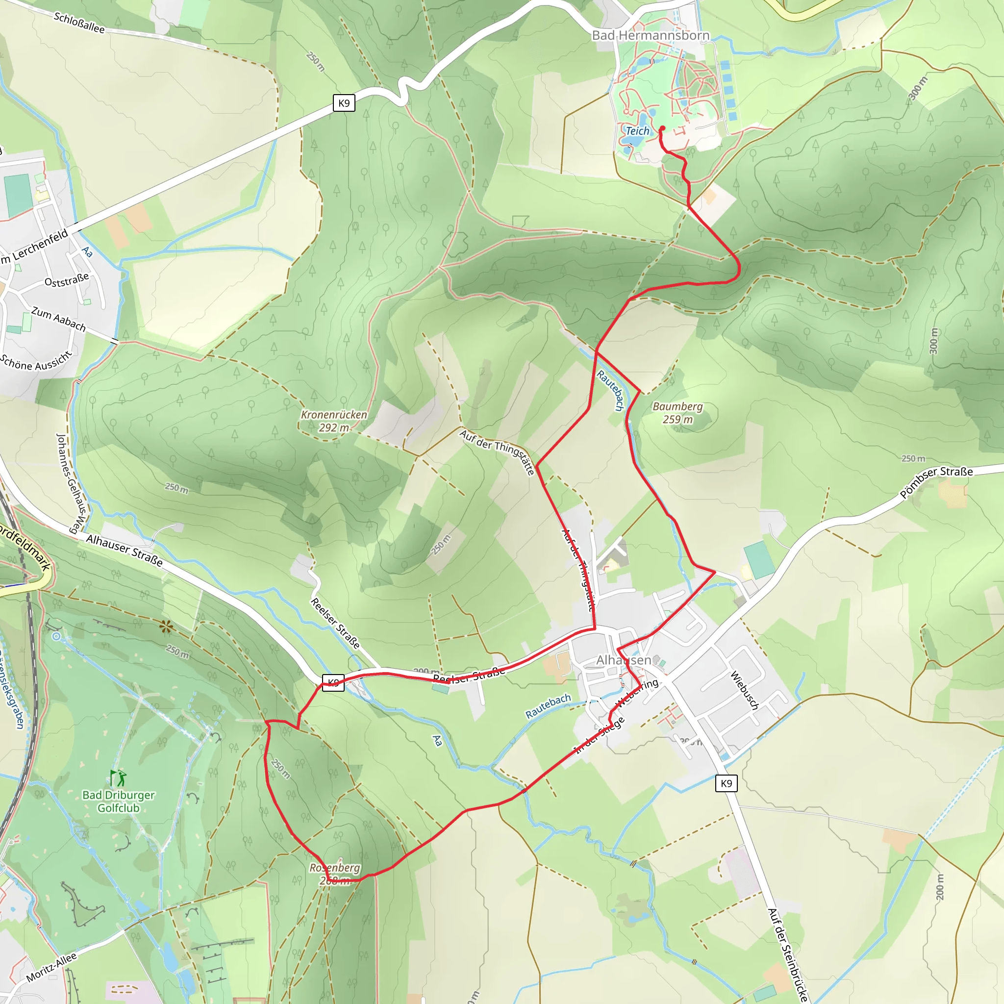 Friedrich Wilhelm Weber Weg and Hoelderlinweg mobile static map