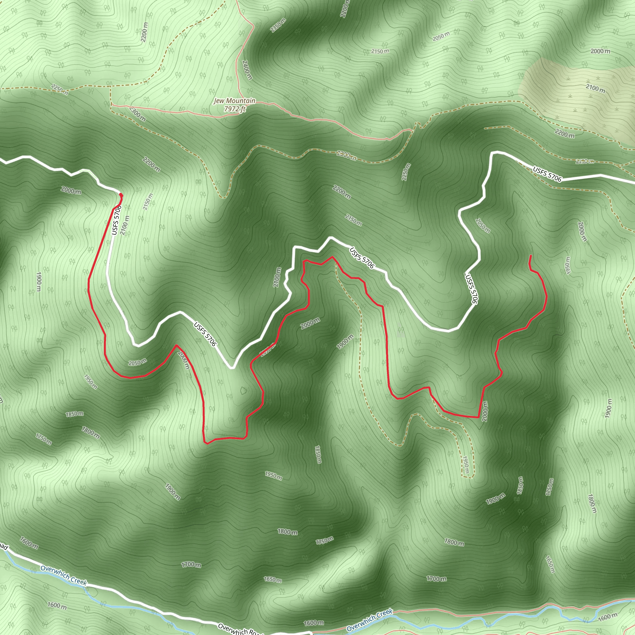 Gentile Creek Trail mobile static map