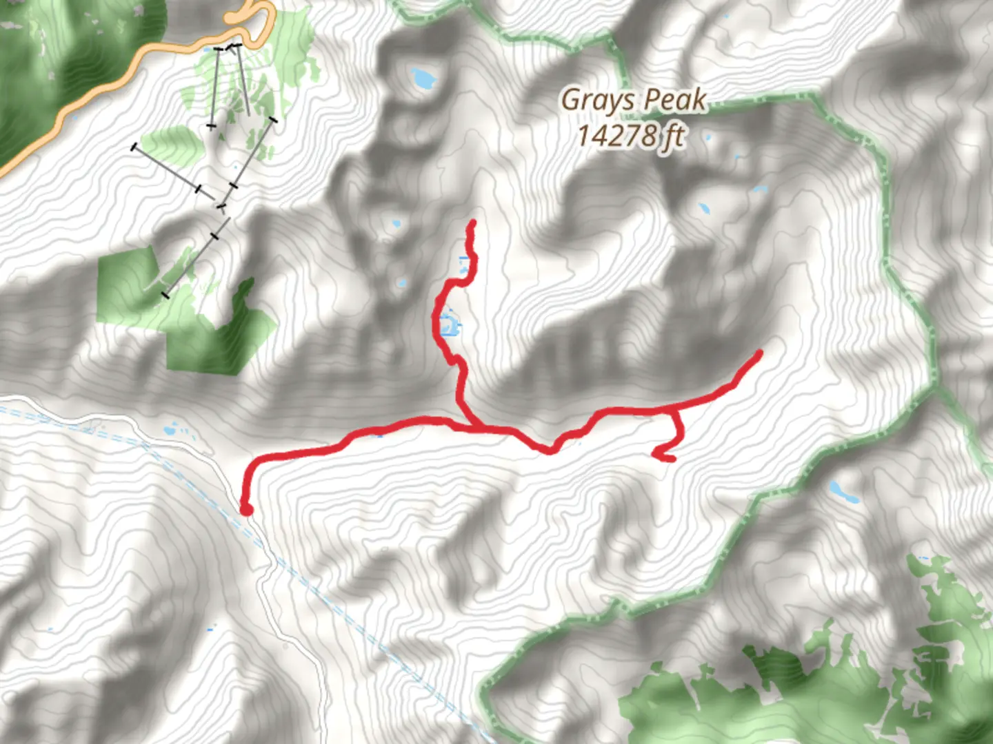 An image depicting the trail Peru Creek and Chihuahua Gulch via CDT and its surrounding area.