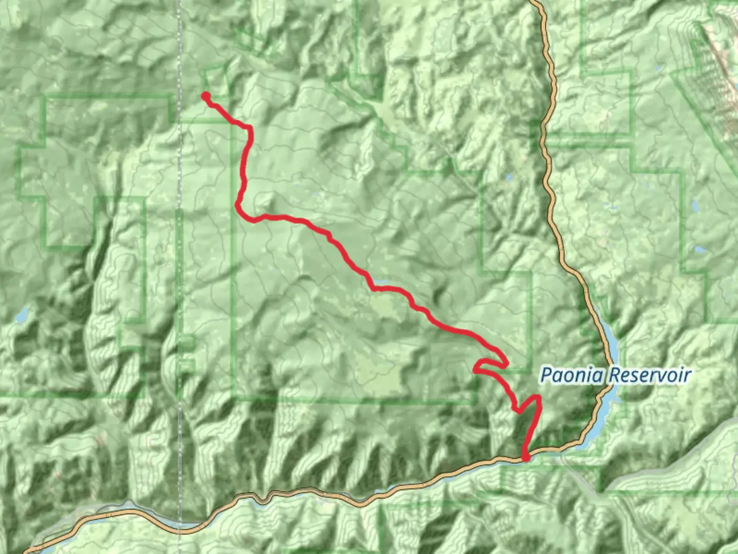 An image depicting the trail Buck Mesa Trail and its surrounding area.