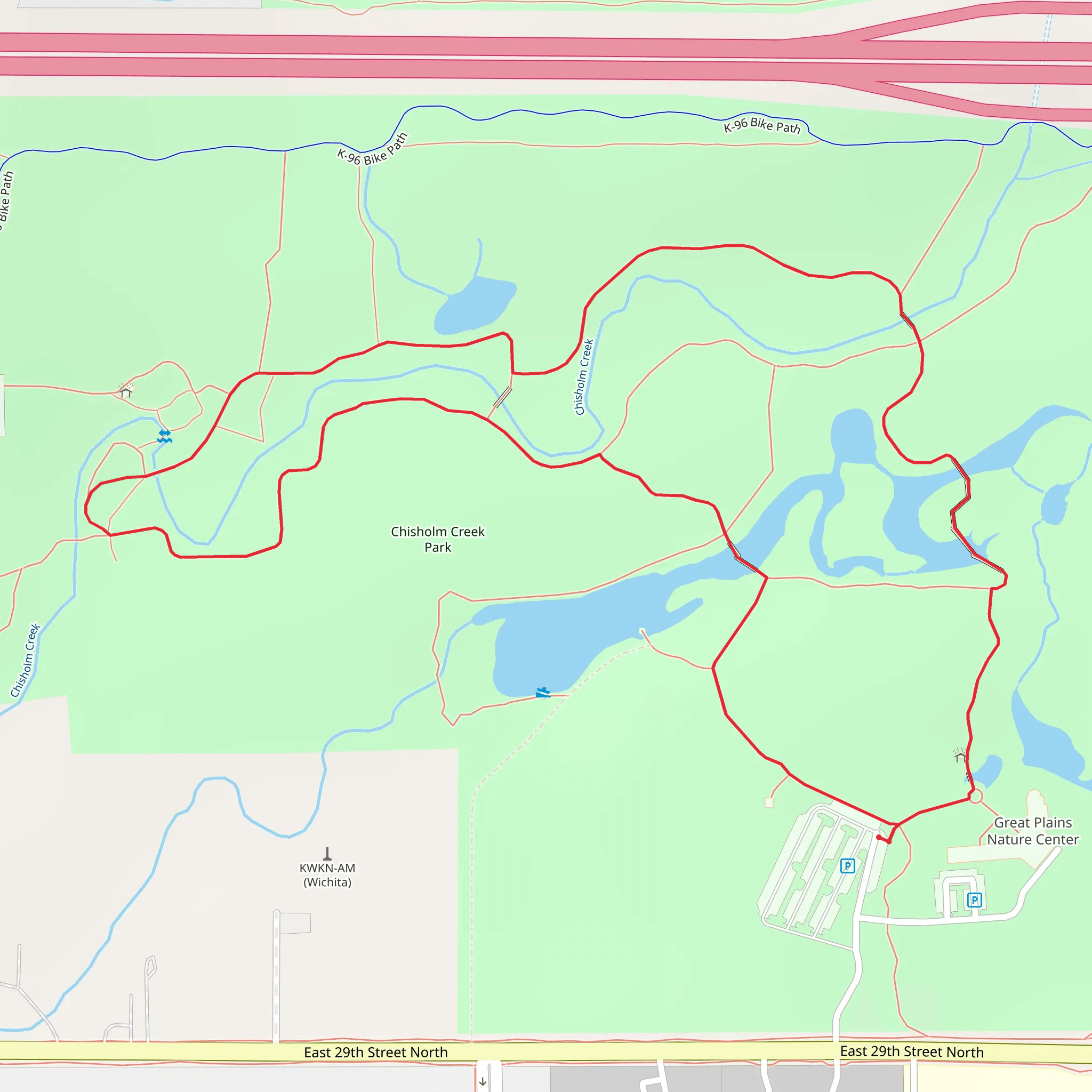 Chisholm Creek - Great Plains Nature Center Loop mobile static map