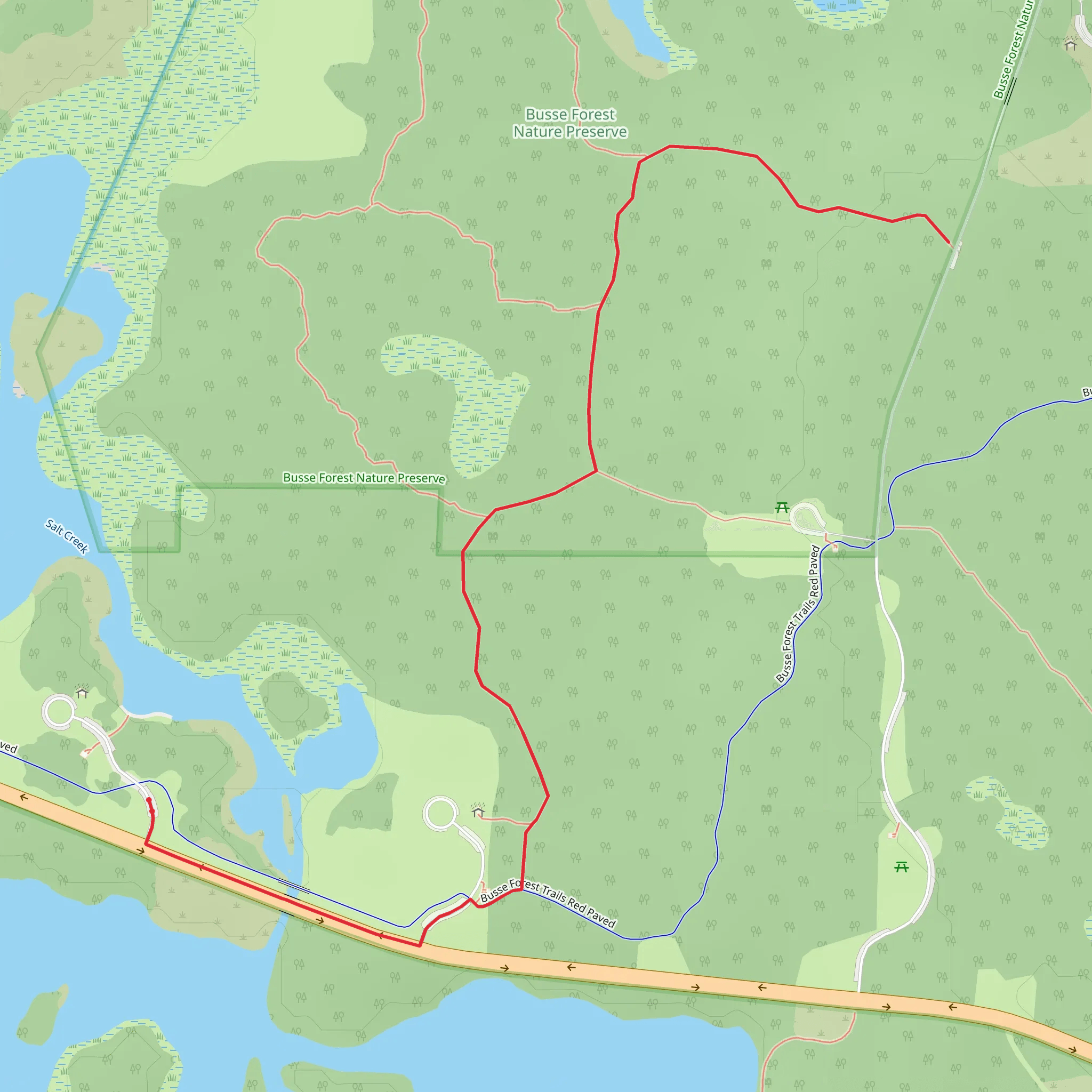 Busse Forest Trails from East Higgins Road mobile static map