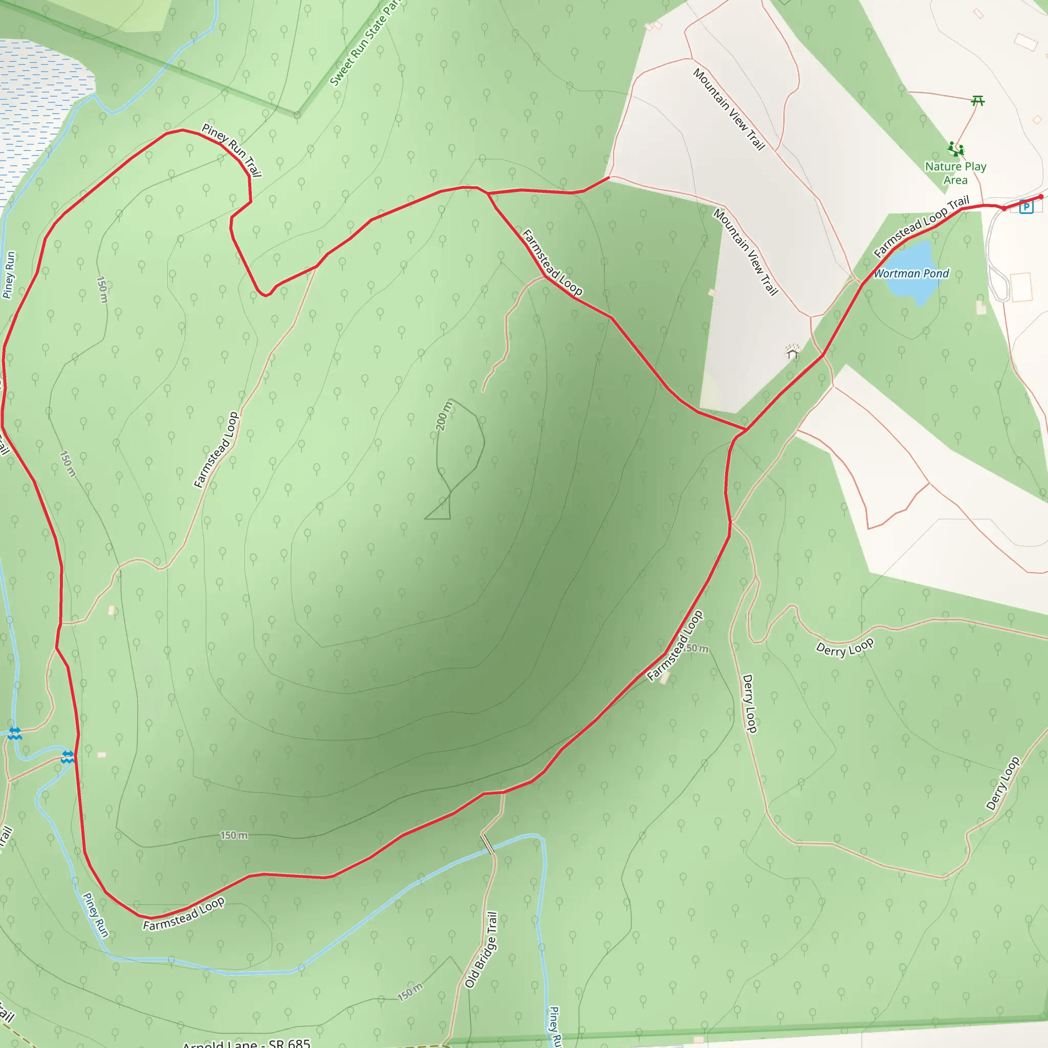 Farmstead Loop Trail and Piney Run Spur Loop Trail mobile static map