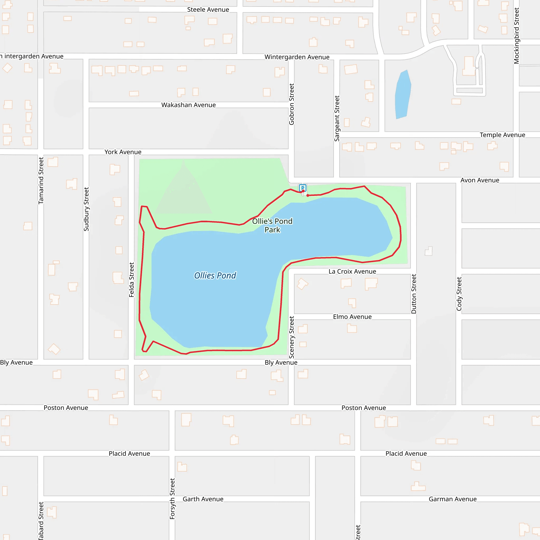 Ollies Pond Park Loop mobile static map