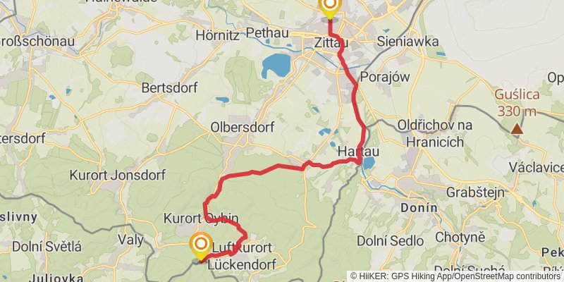 Oberlausitzer Bergweg stage 6 Map