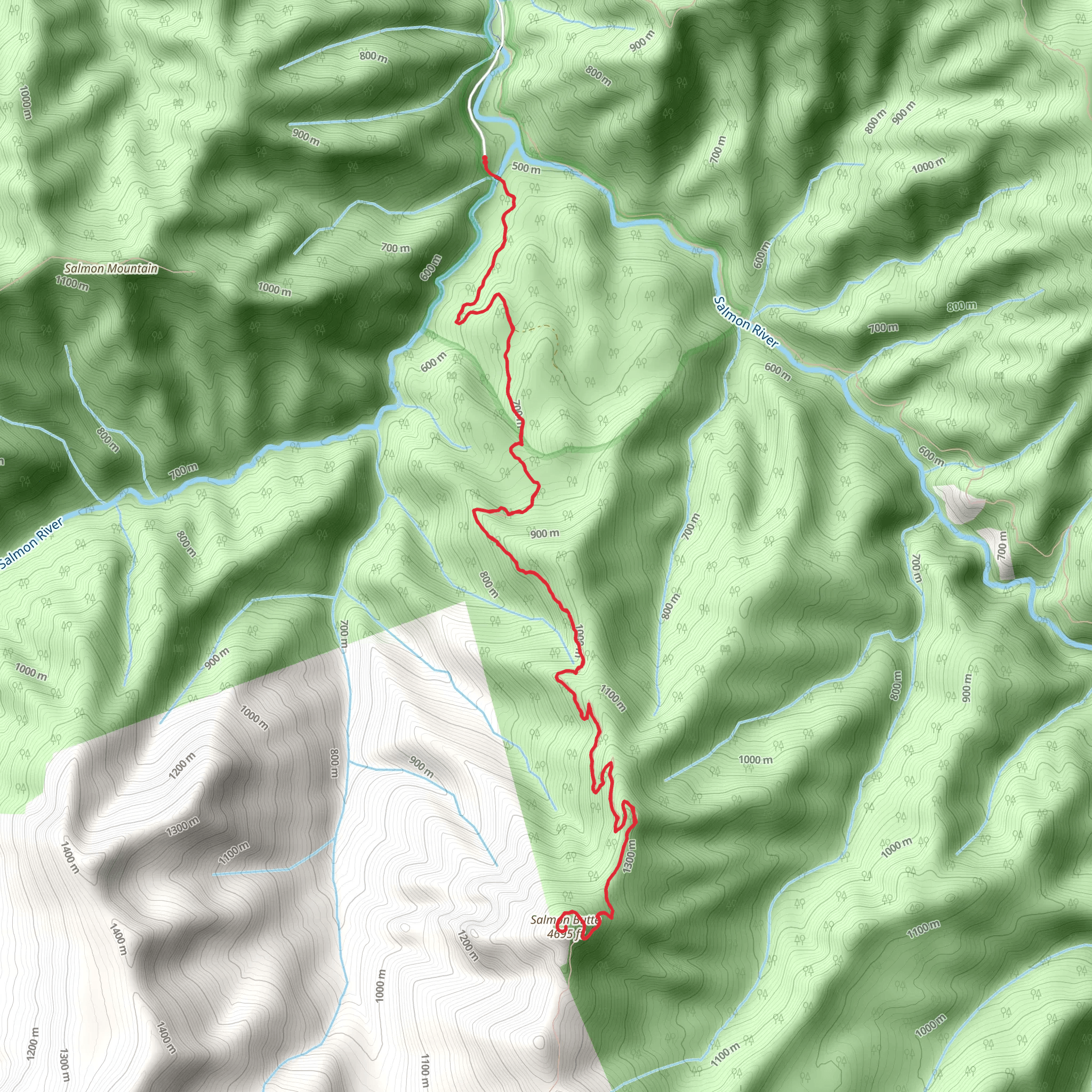 Salmon Butte Trail mobile static map
