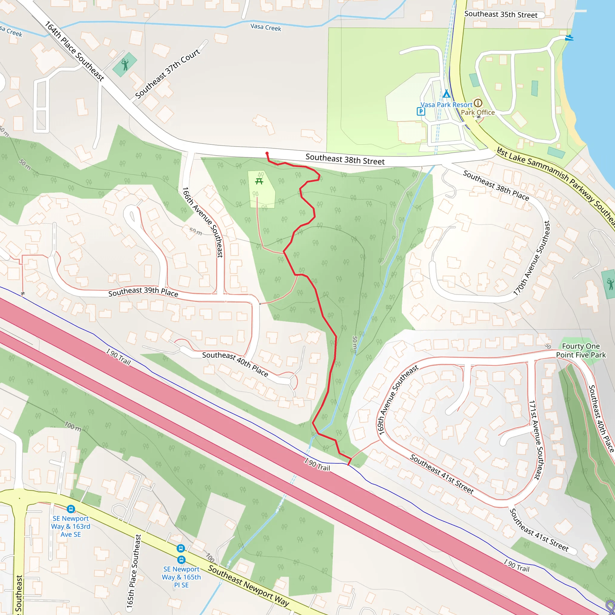 Southeast 38th Street Walk - South mobile static map