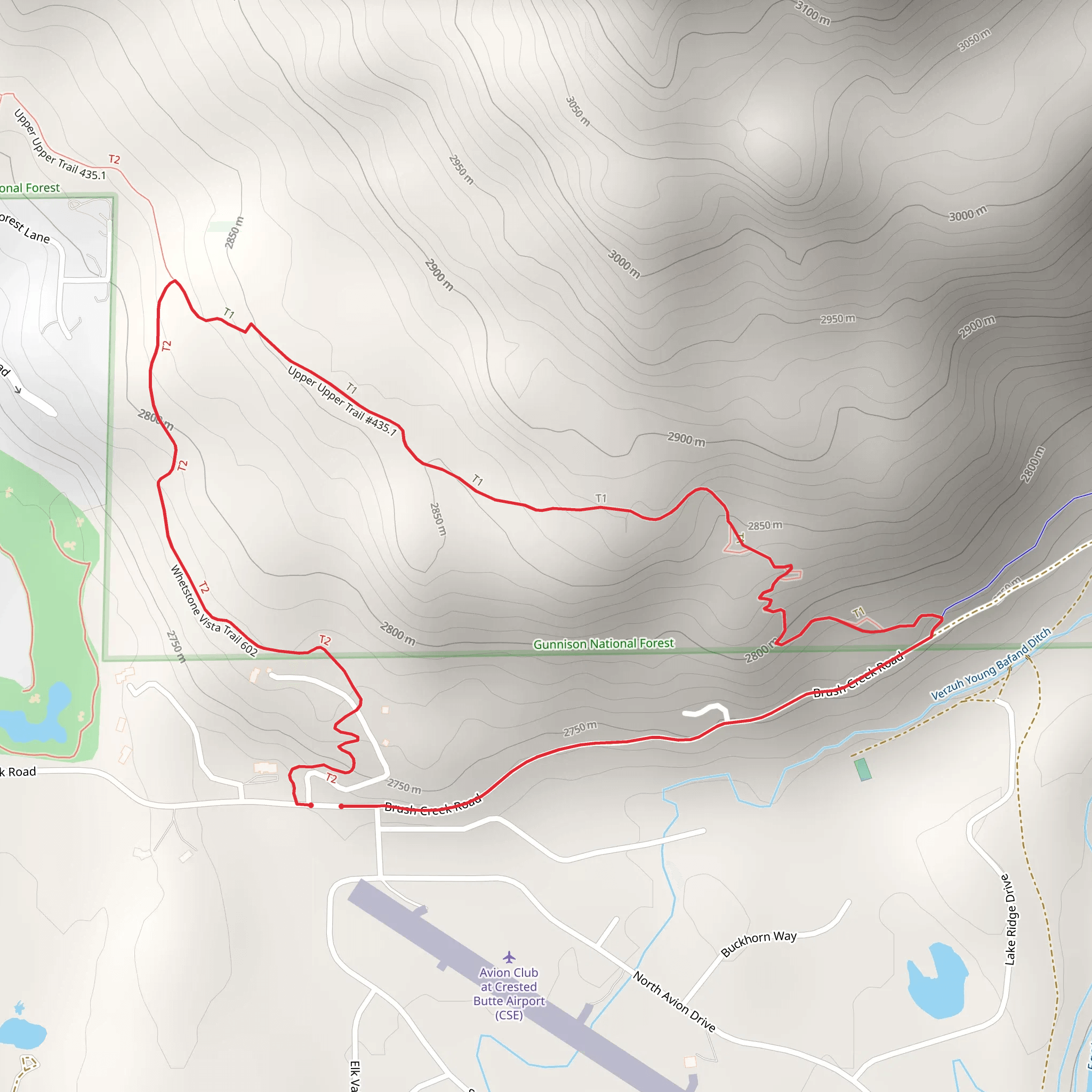 Whetstone Vista Trail and Upper Loop Trail mobile static map