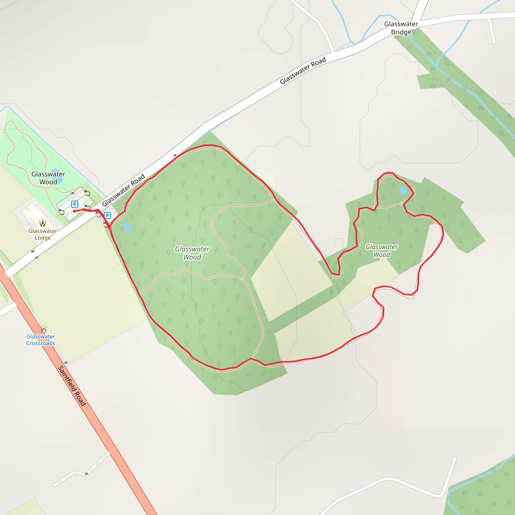 Glasswater Wood Oak Trail mobile static map