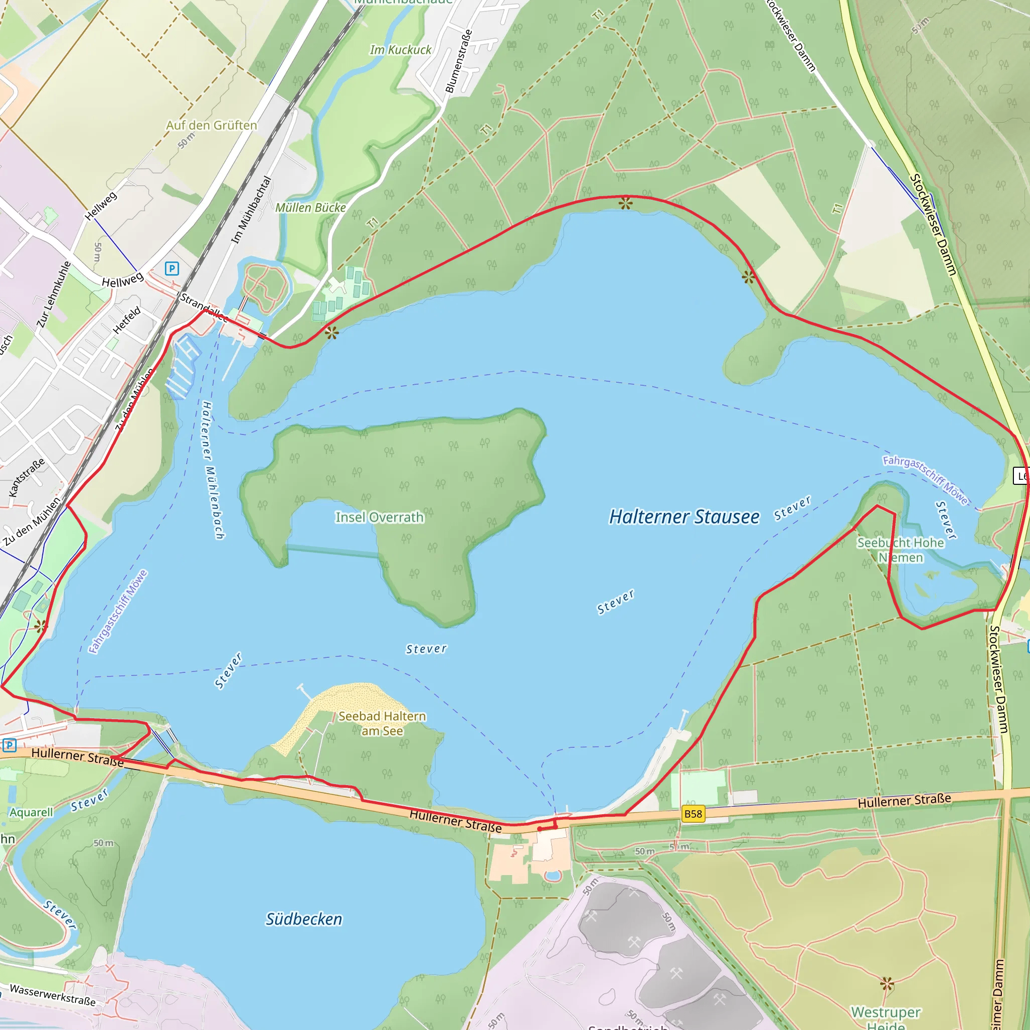 Halterner Stausee Loop mobile static map