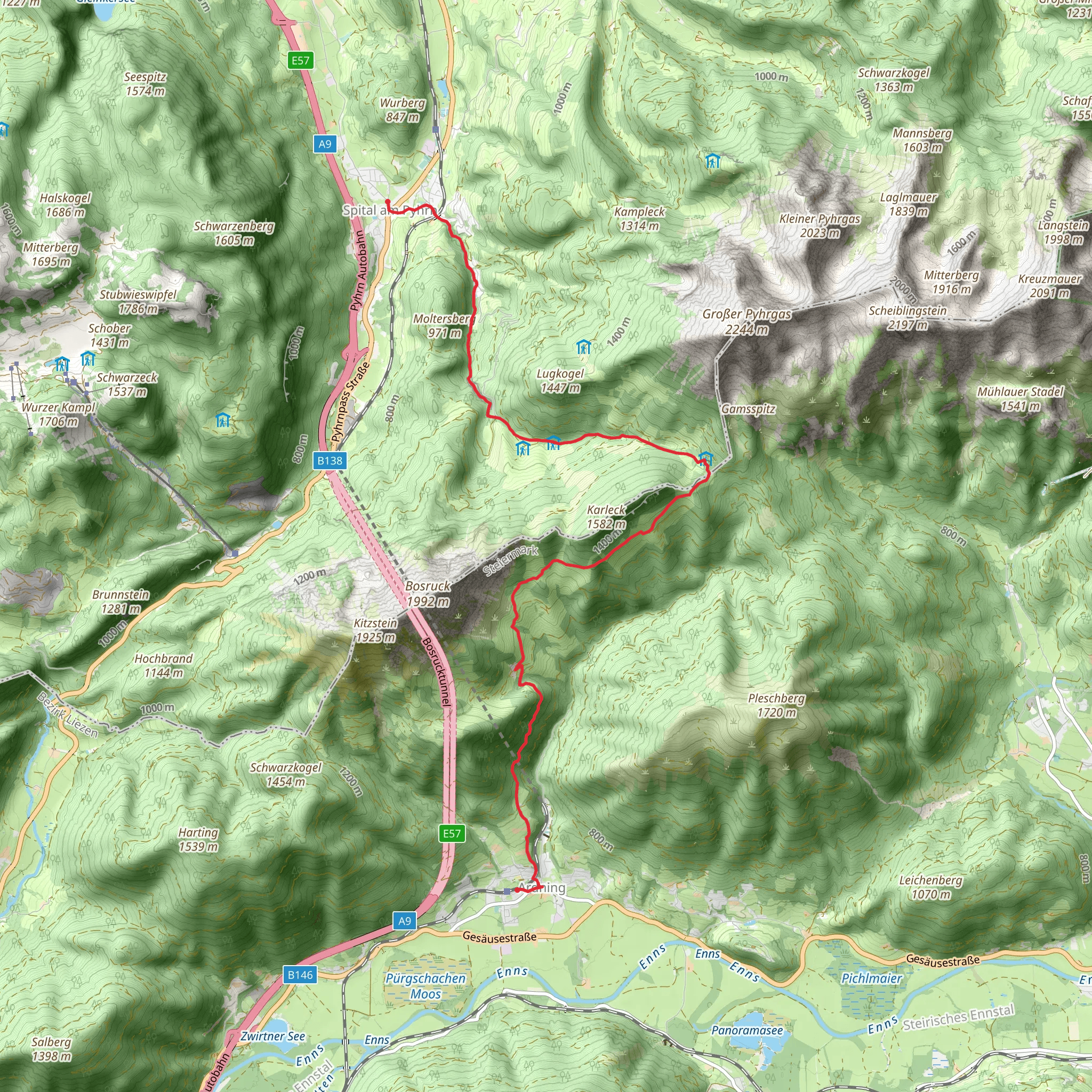 Rohrauerhaus-Round mobile static map