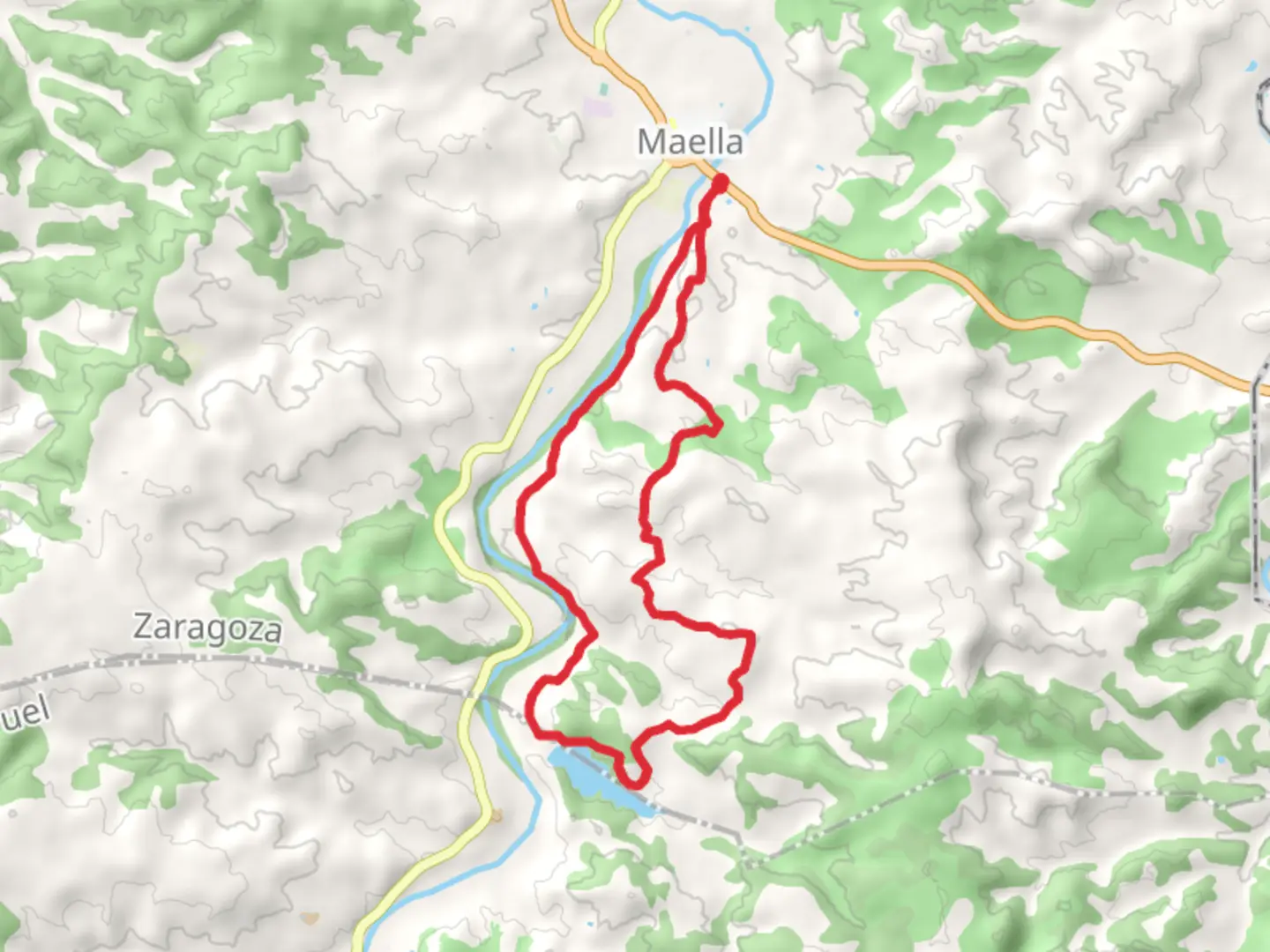An image depicting the trail Matarraña Valleys PR Z 162 and its surrounding area.