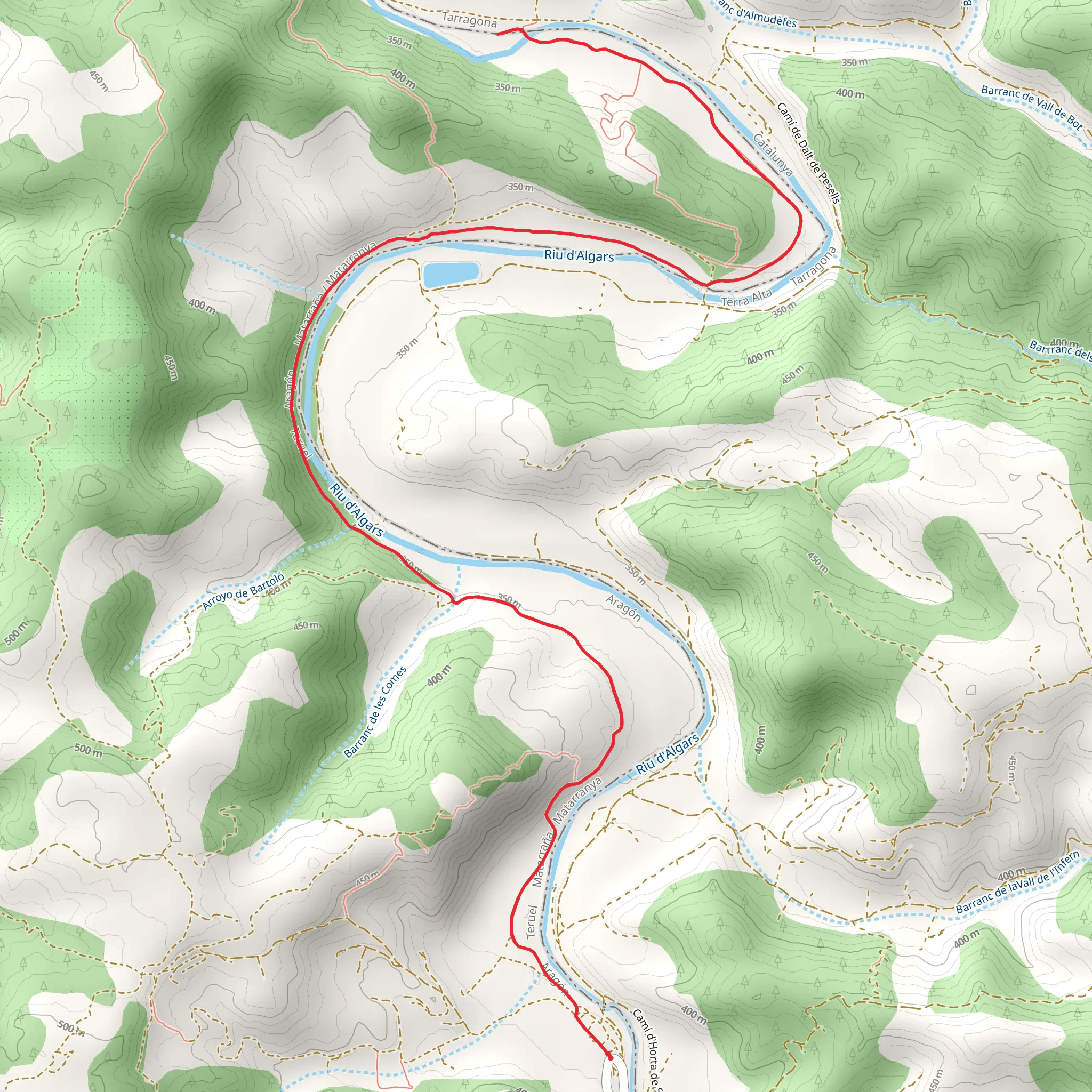 Arens de Lledó - Almudéfar Castle PR TE 167 mobile static map