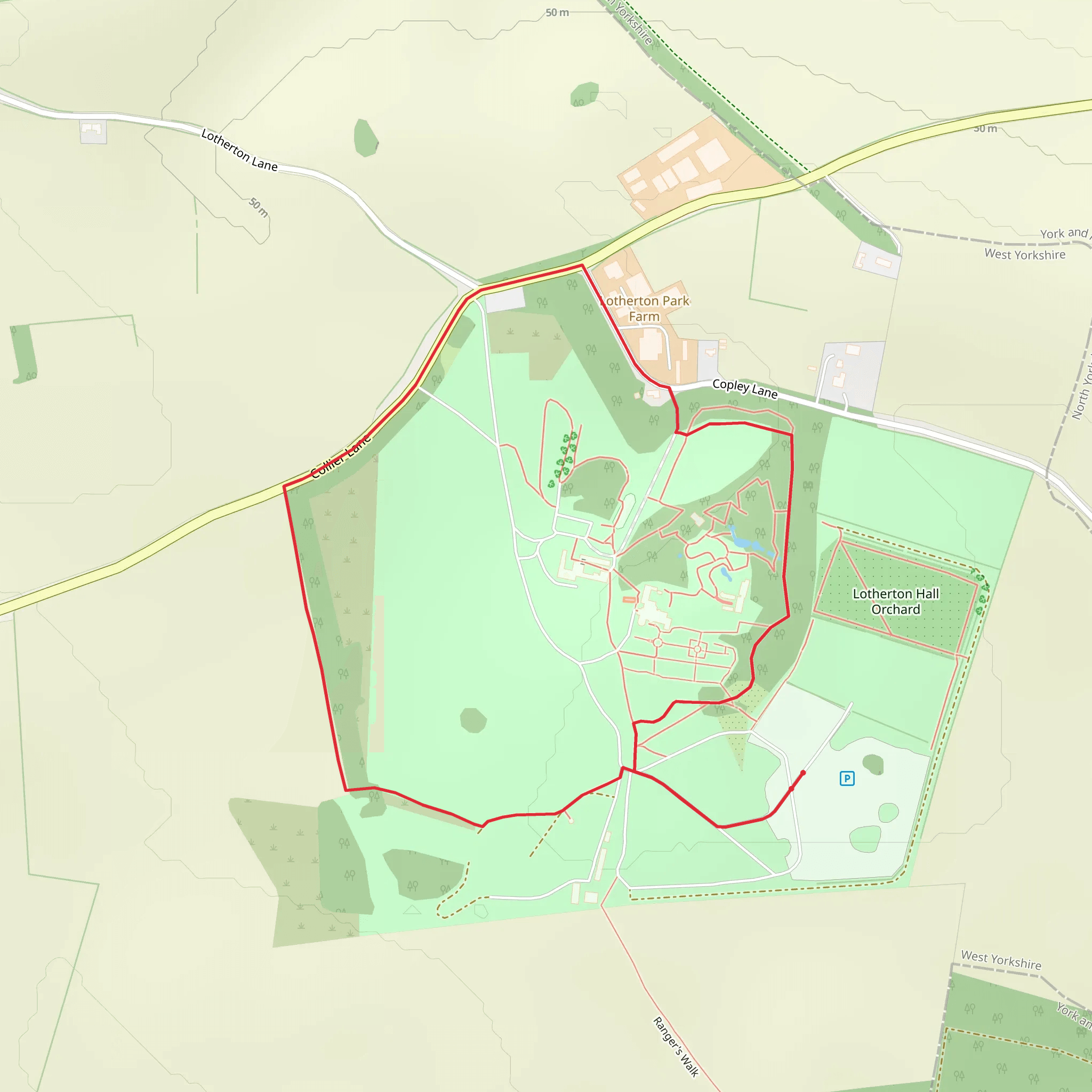 Lotherton Hall Estate Loop mobile static map