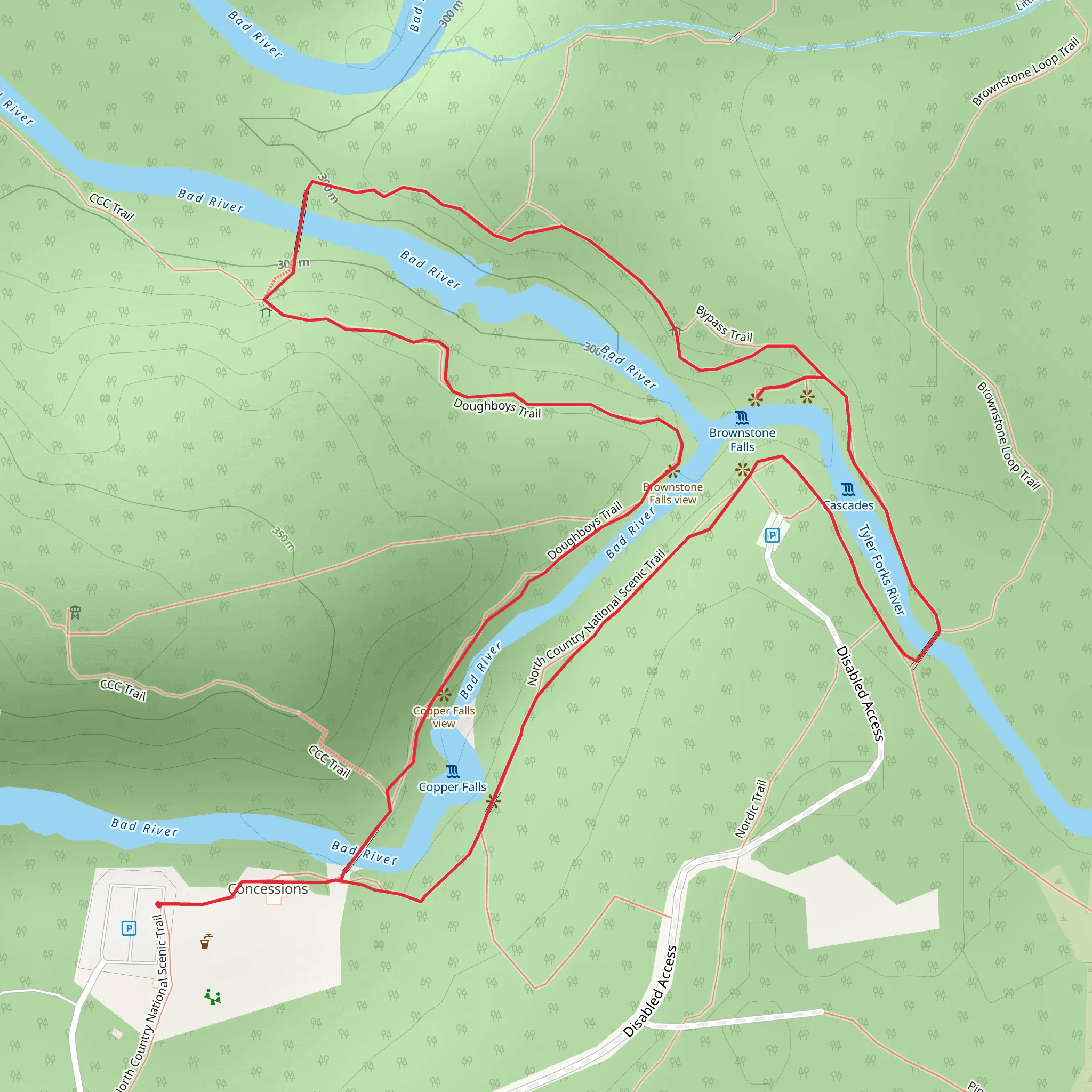 Doughboys and North Country National Scenic Trail mobile static map