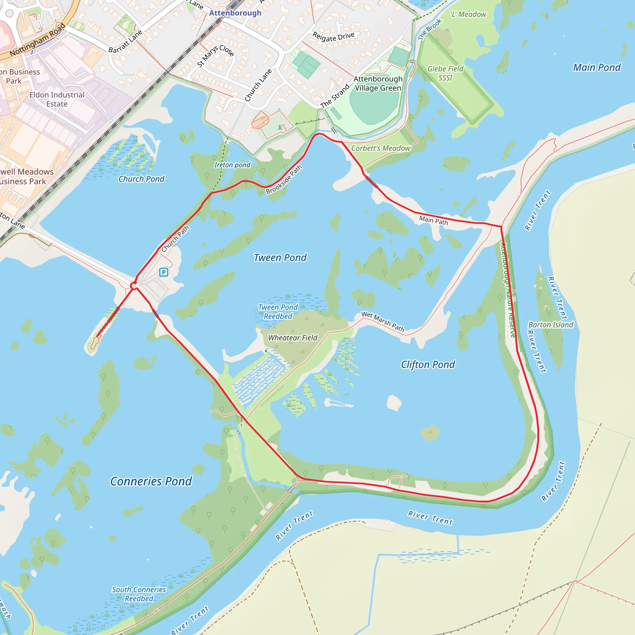 Tween and Clinton Pond Loop mobile static map