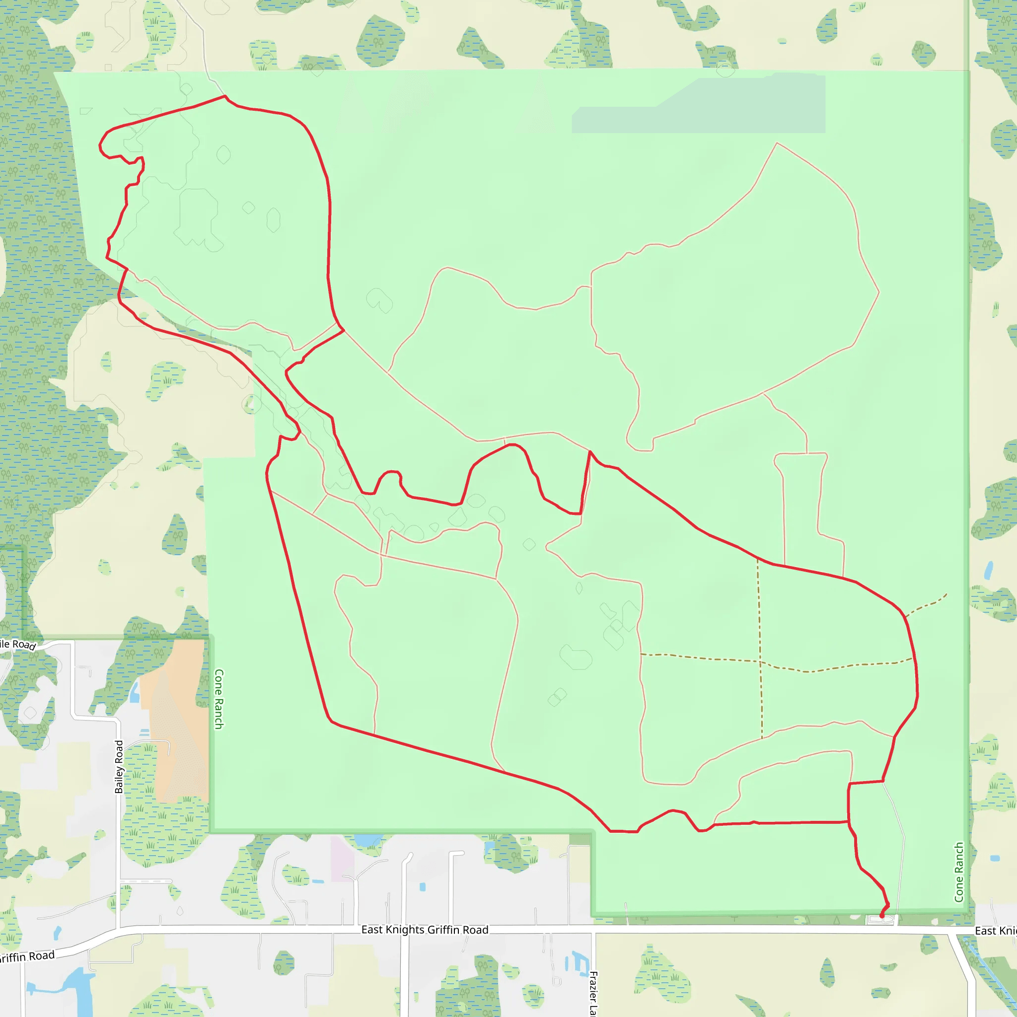 Southeast, Northwest and Central Loops Trail mobile static map