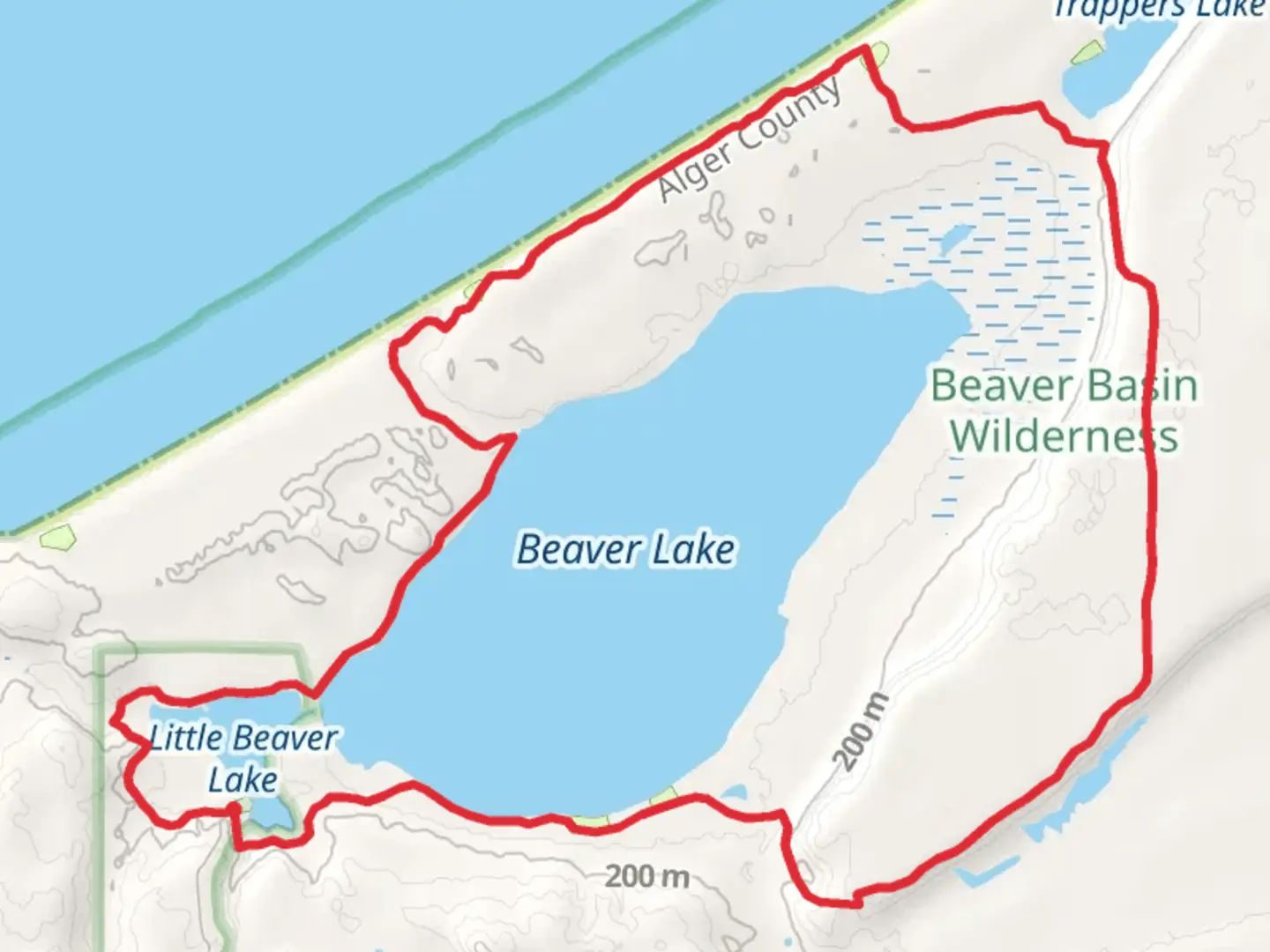 An image depicting the trail Beaver Lake and Little Beaver Lake Loop via NCT and its surrounding area.