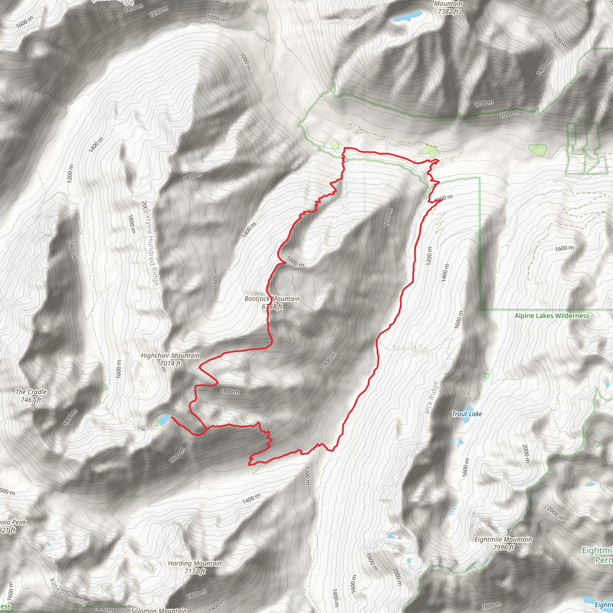 Jack Creek Trail and Blackjack Ridge Trail mobile static map