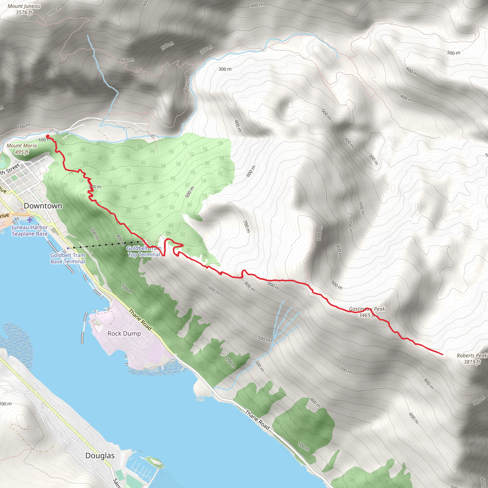 Gastineau Peak and Roberts Peak mobile static map