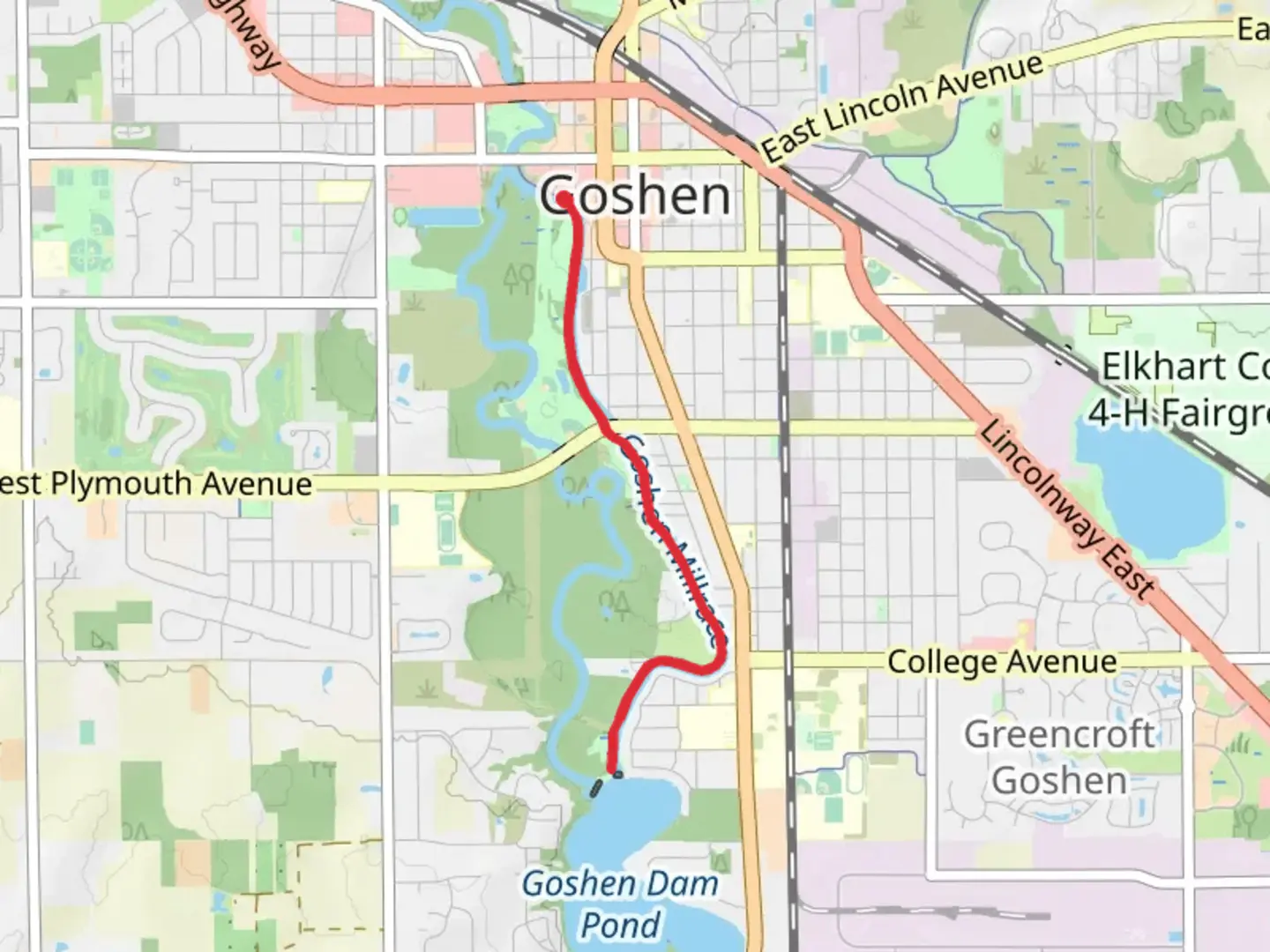 An image depicting the trail Millrace Canal Trail and its surrounding area.