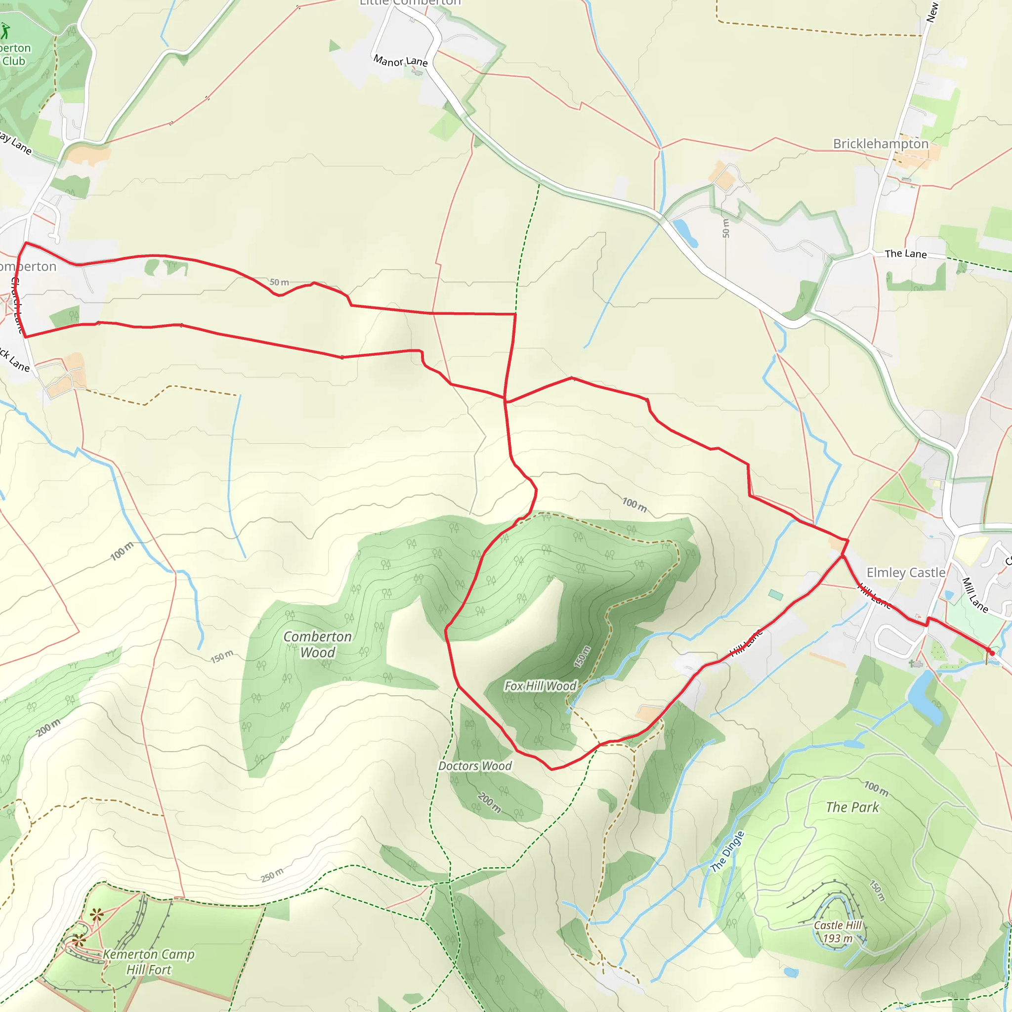 Even Hill and Comberton Wood mobile static map