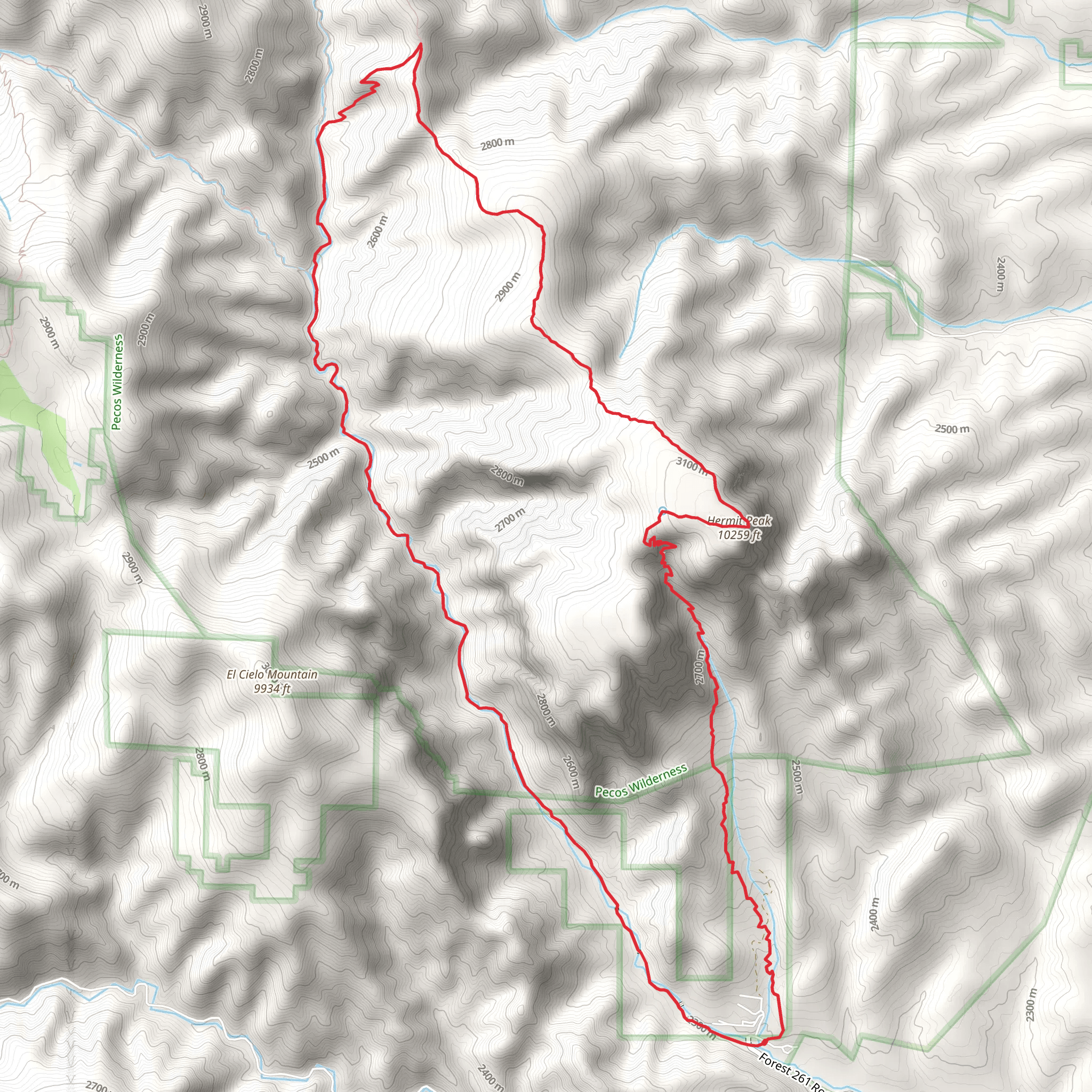 Hermit's Peak and Porvenir Canyon Loop Trail mobile static map