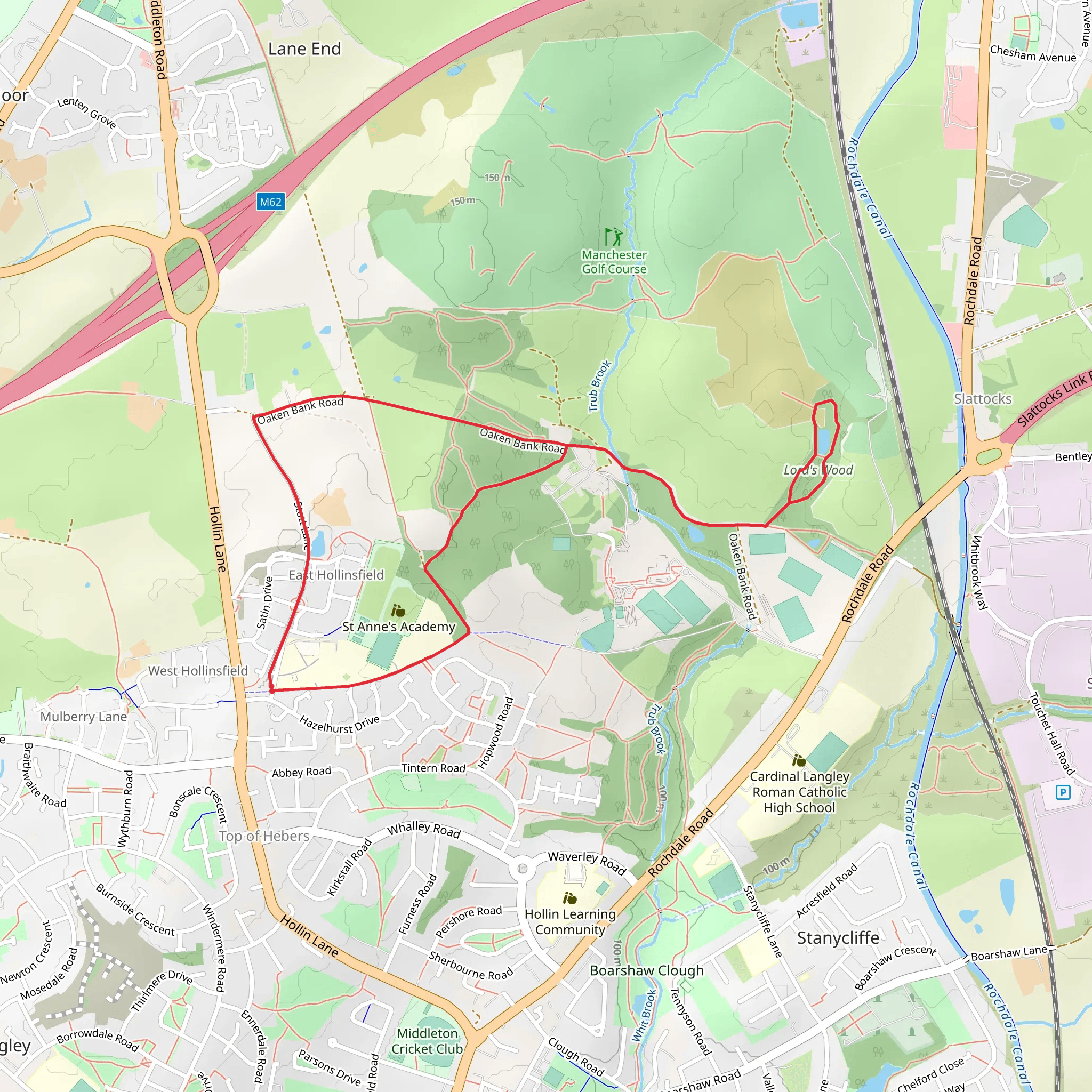 Hopwood's and Lord's Wood Loop mobile static map