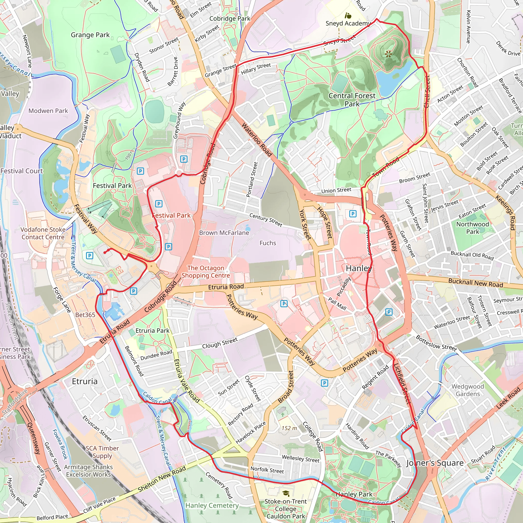 Hanley Circular Path mobile static map