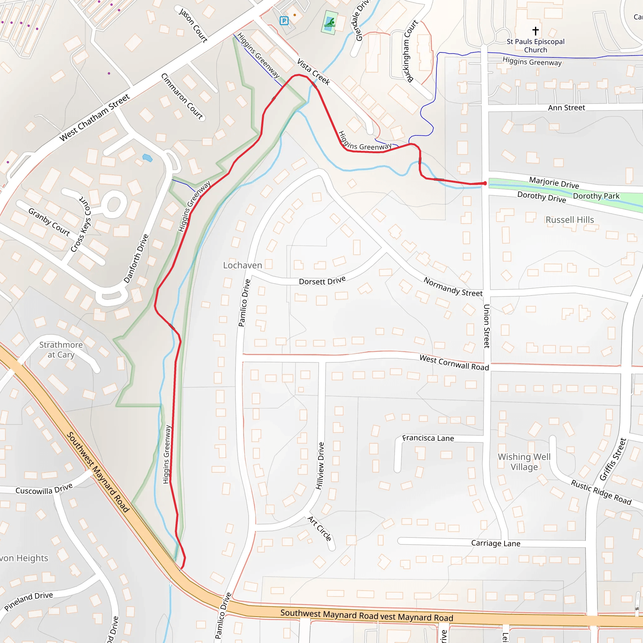 Higgins Greenway mobile static map