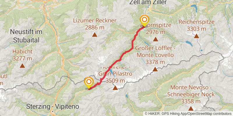 Die Alpenüberquerung stage 7 Map