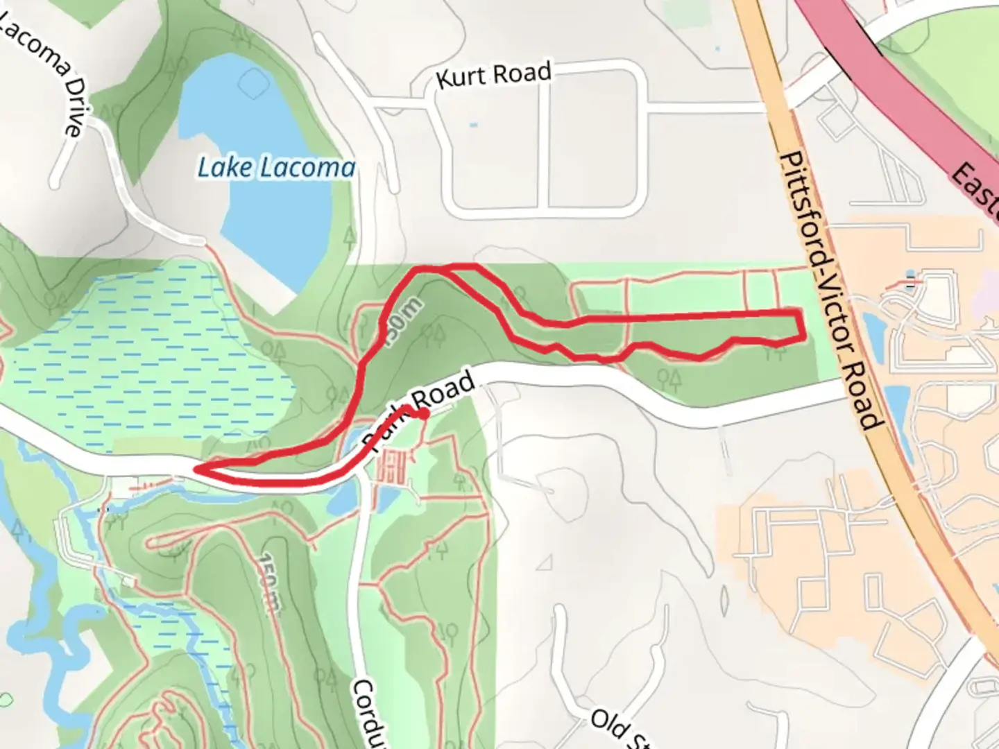 An image depicting the trail Powder Mills Park Loop and its surrounding area.
