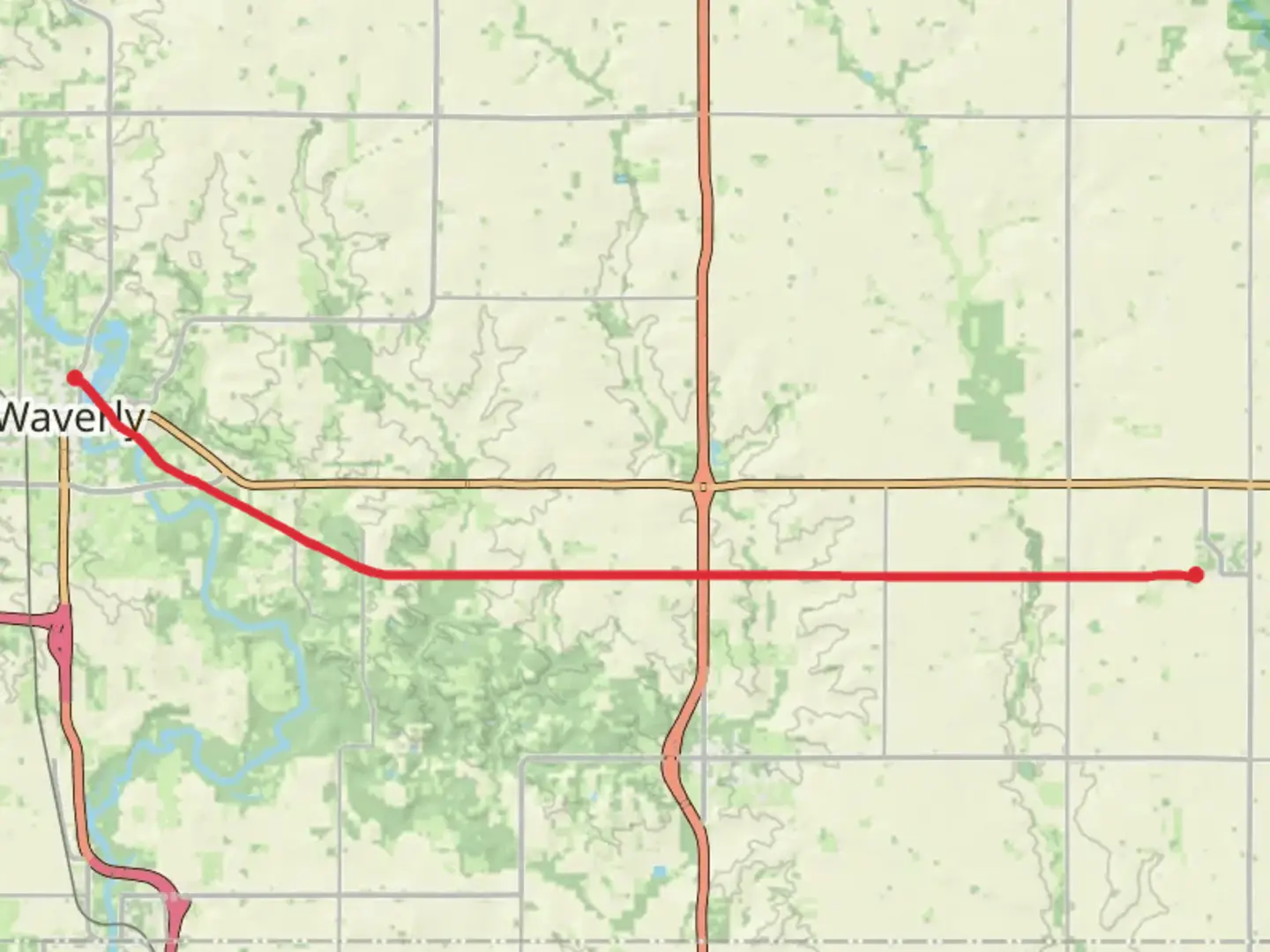An image depicting the trail Waverly Rail Trail and its surrounding area.