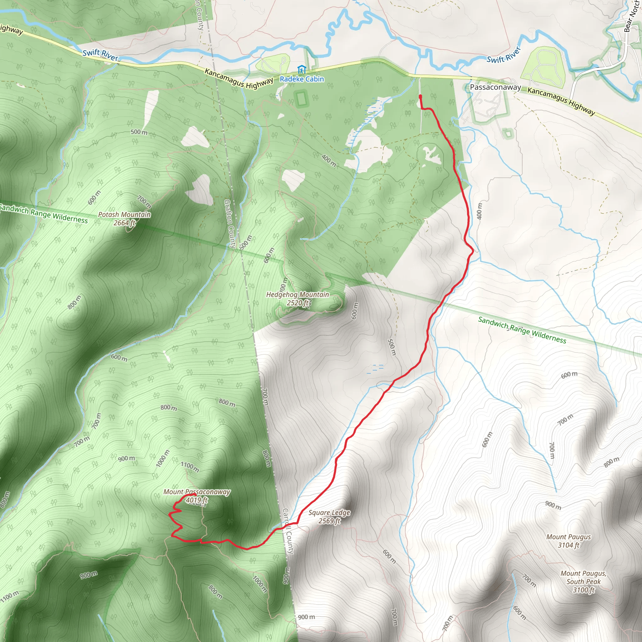 Passaconway from Kancamagus Highway mobile static map