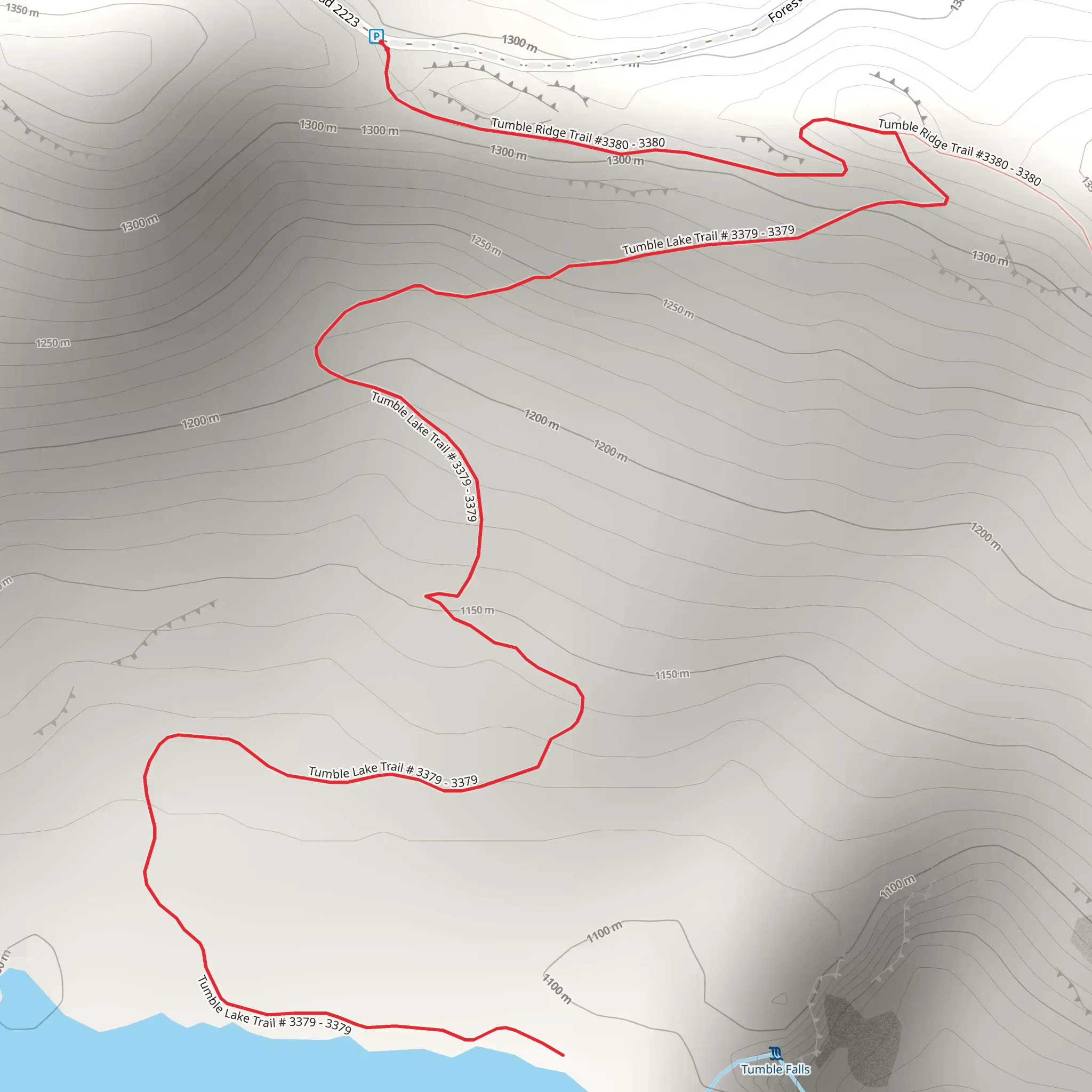 Tumble Lake Trail mobile static map
