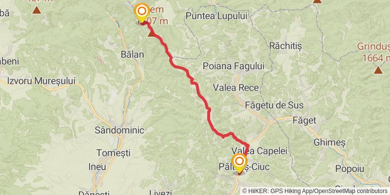 Trans Carpathian Hike stage 78 Map