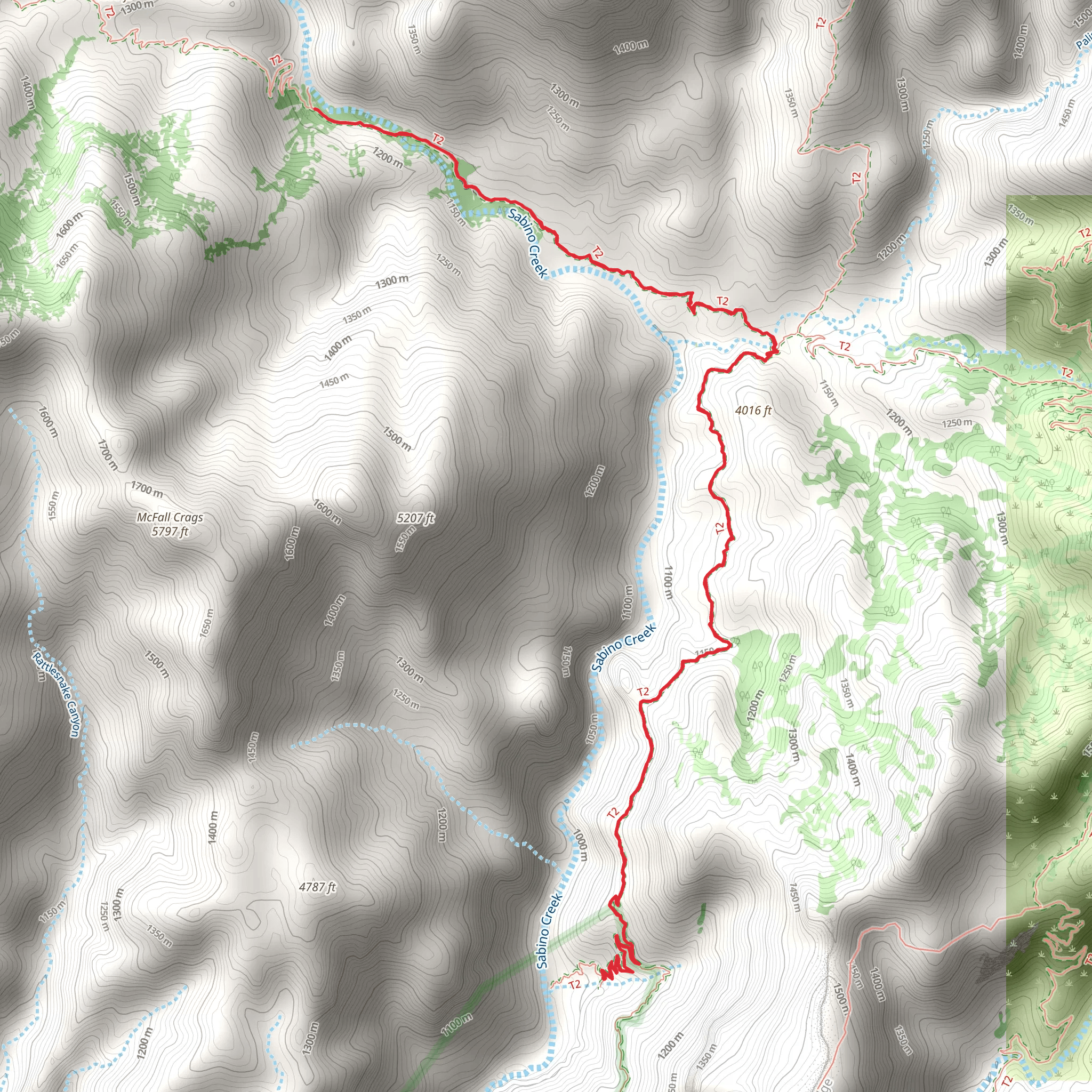 Hutch's Pool Canyon and Arizona Trail mobile static map